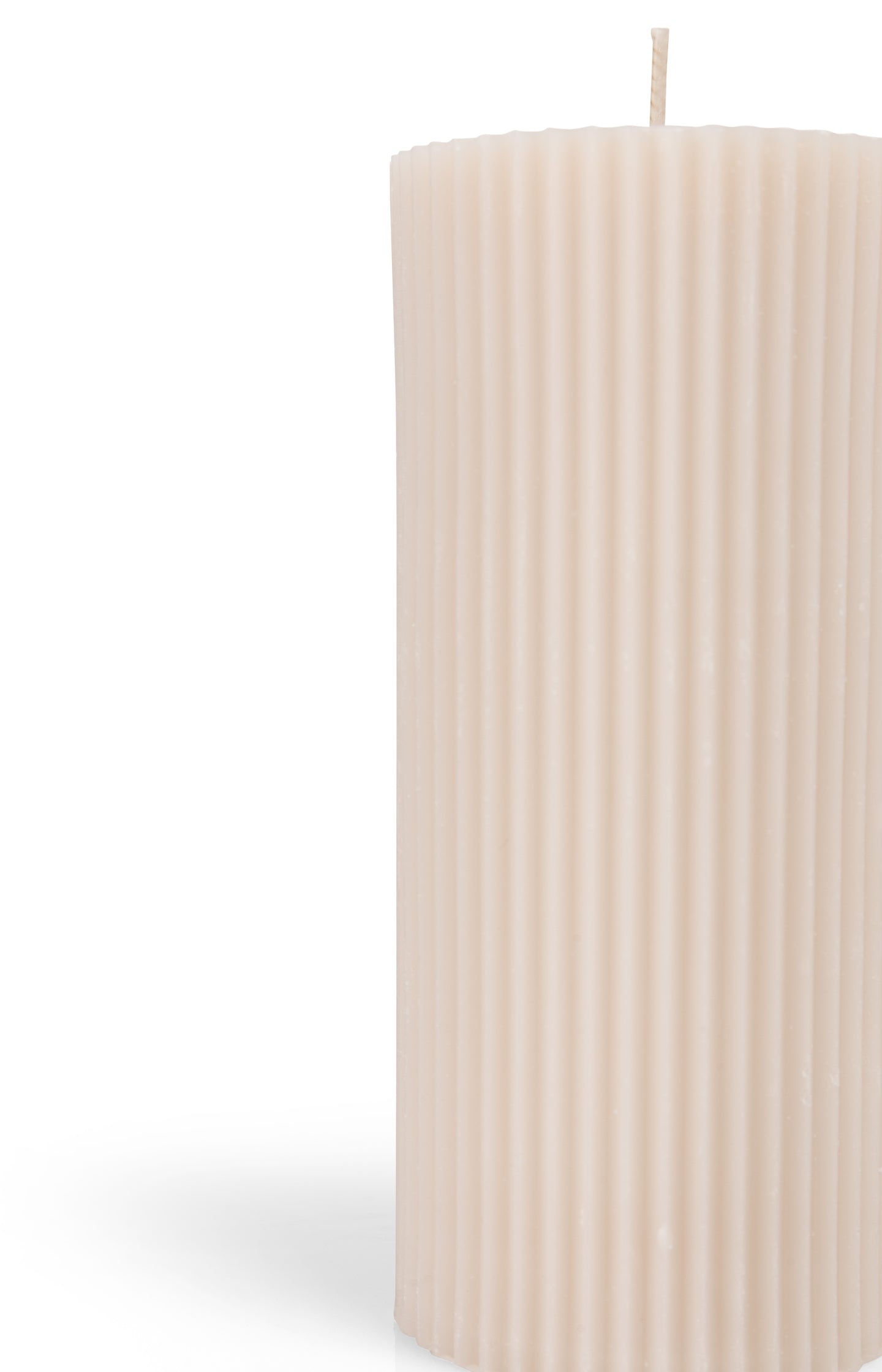 Ribbed pillar candle - large