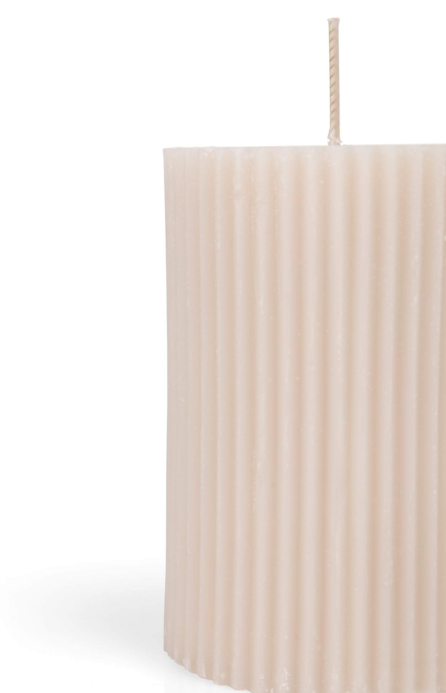 Ribbed pillar candle - small