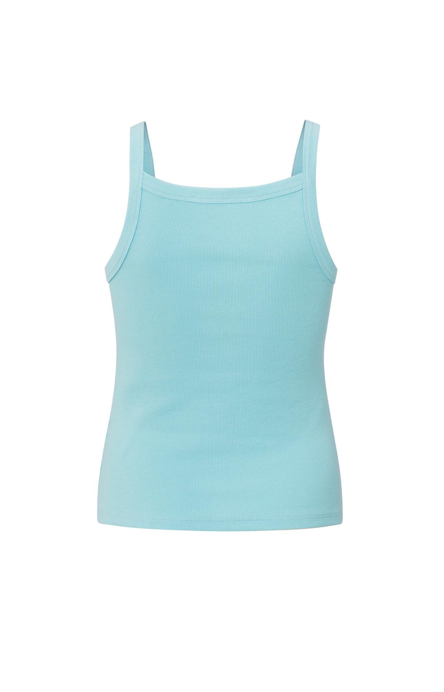 Ribbed singlet from organic cotton in regular fit - Sea Angel Blue