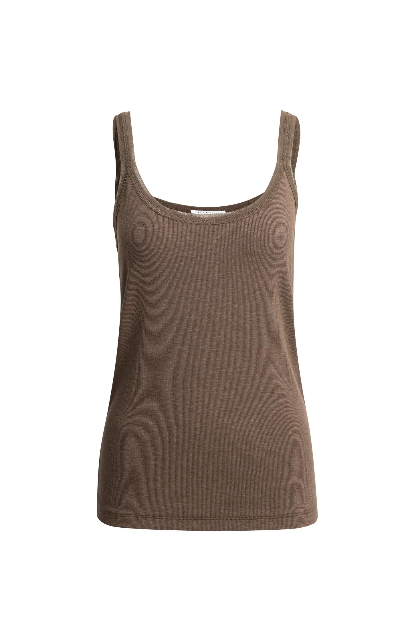 Ribbed singlet with mesh detail