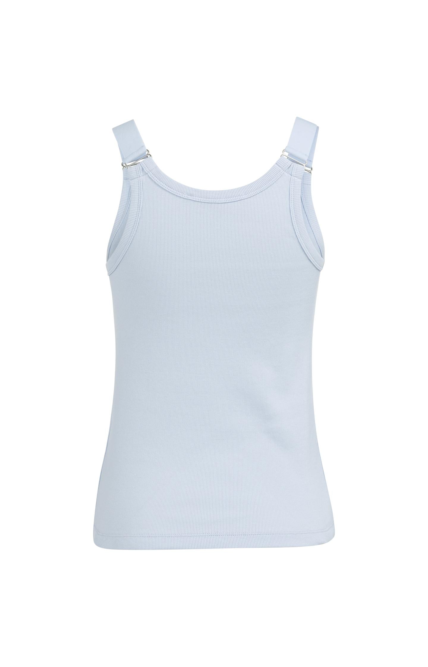 Ribbed singlet with ring details on the shoulder straps