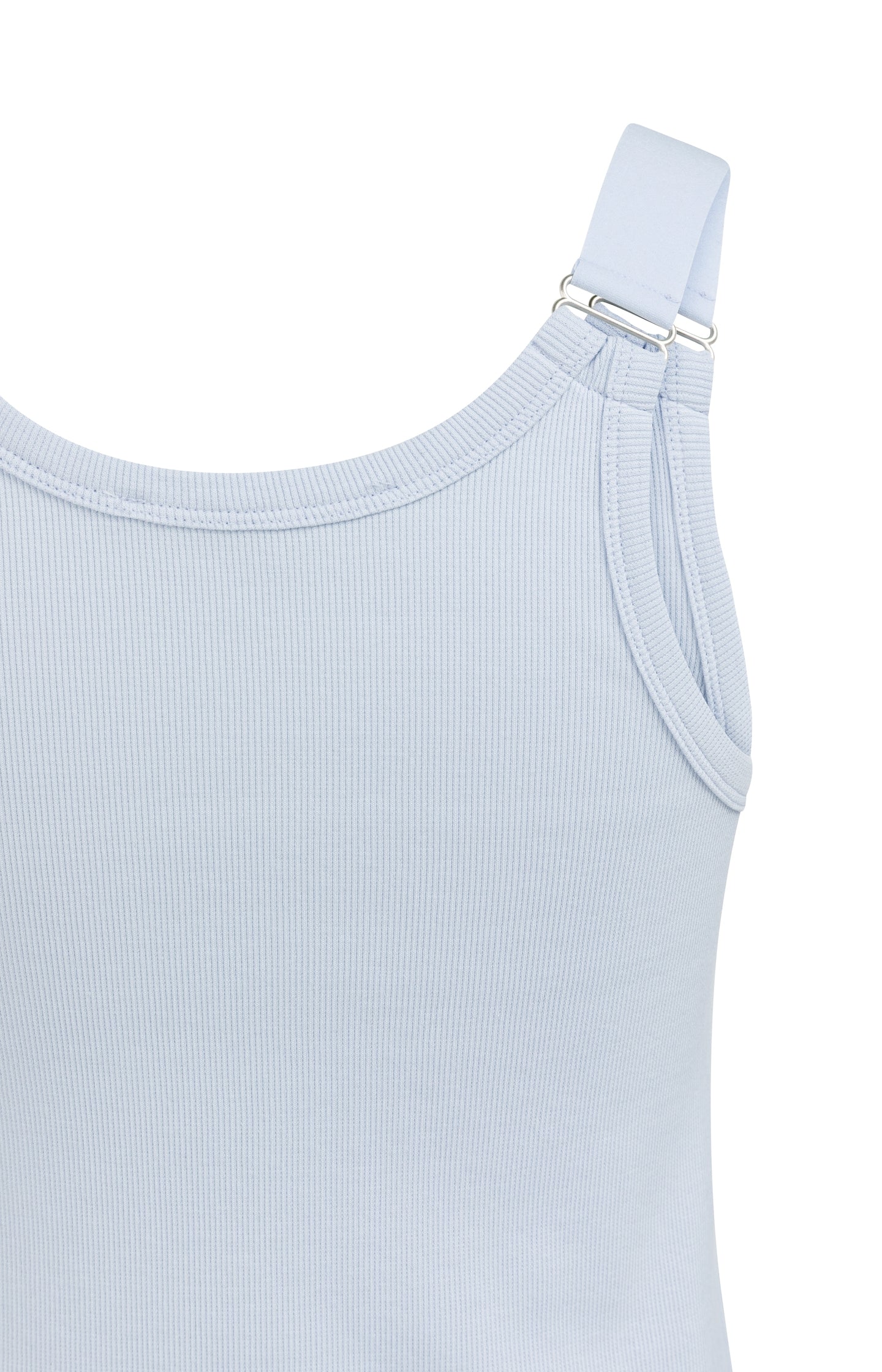 Ribbed singlet with ring details on the shoulder straps
