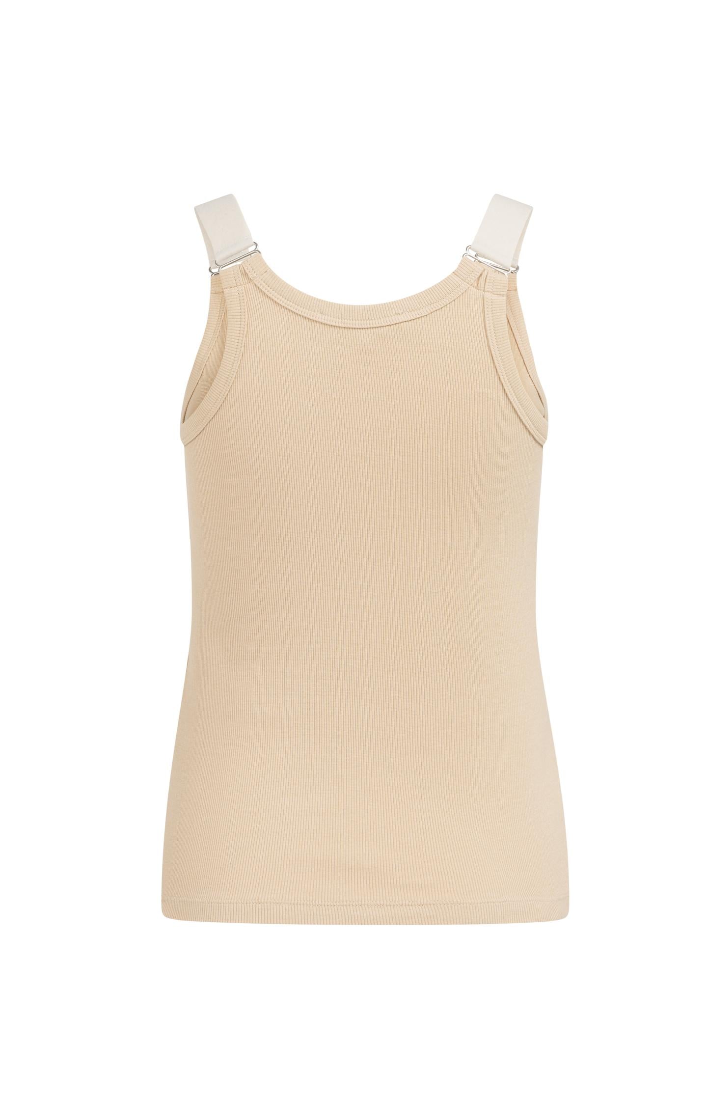 Ribbed singlet with ring details on the shoulder straps