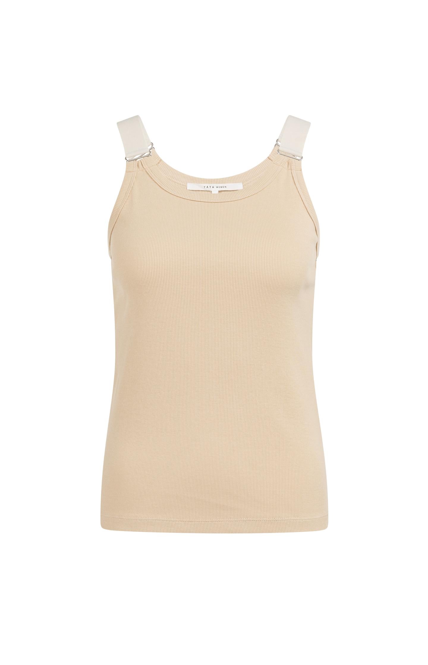 Ribbed singlet with ring details on the shoulder straps - Type: product