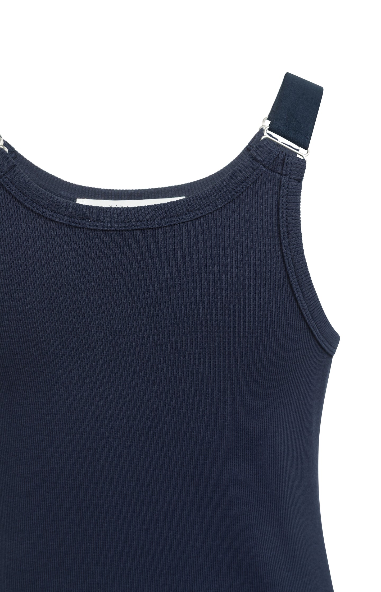 Ribbed singlet with ring details on the shoulder straps