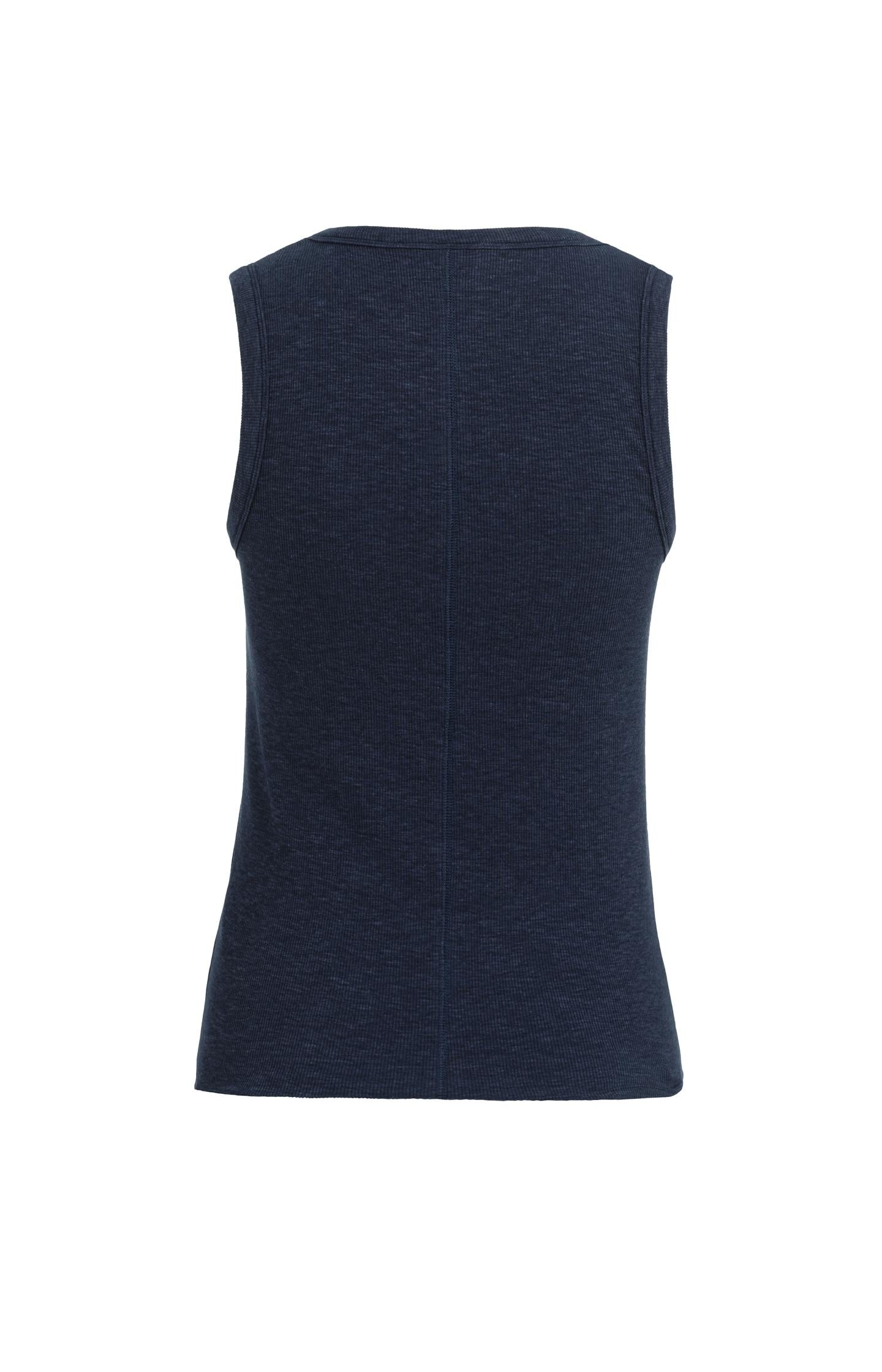 Ribbed singlet with round neckline
