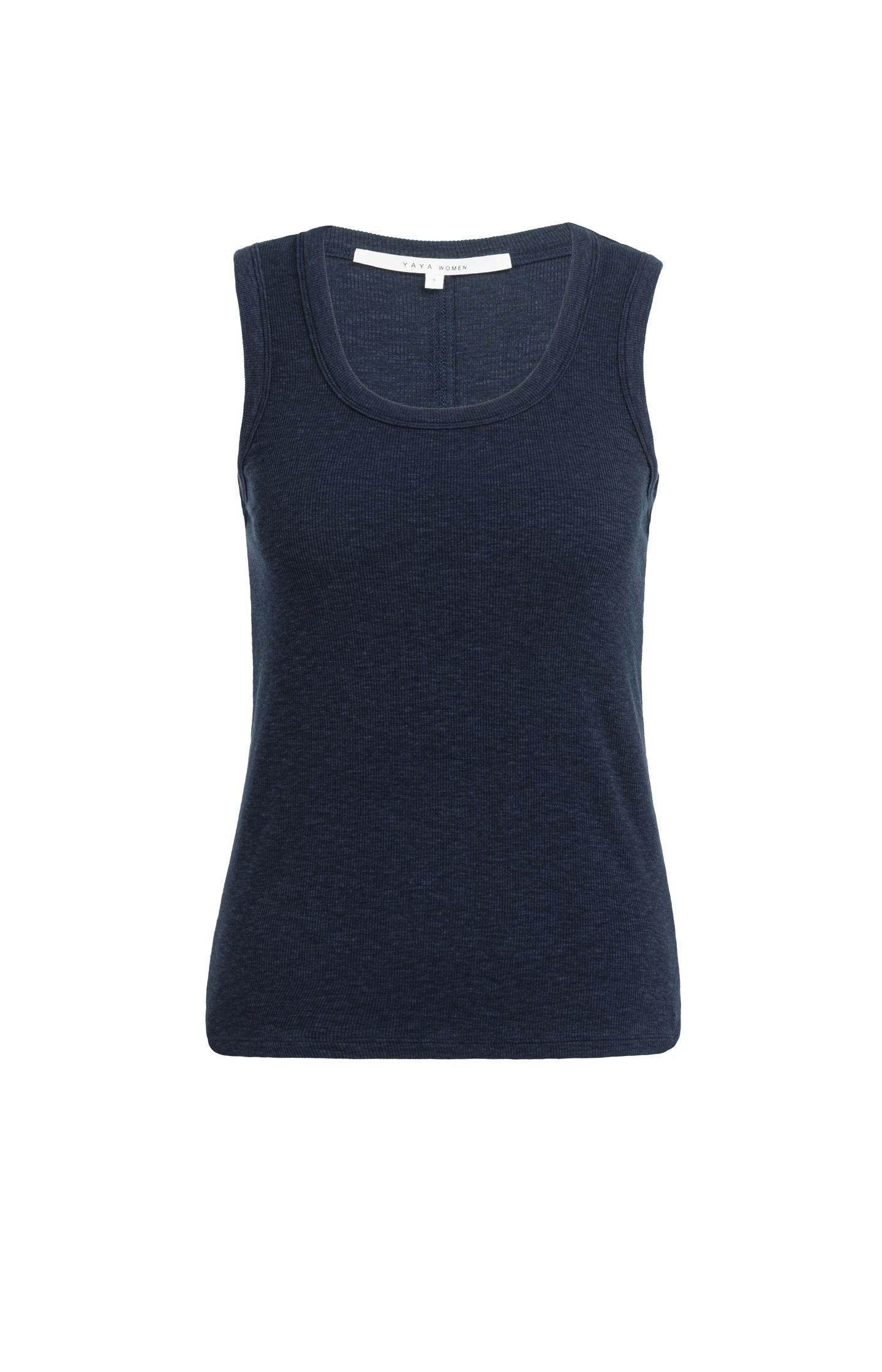 Ribbed singlet with round neckline - Type: product