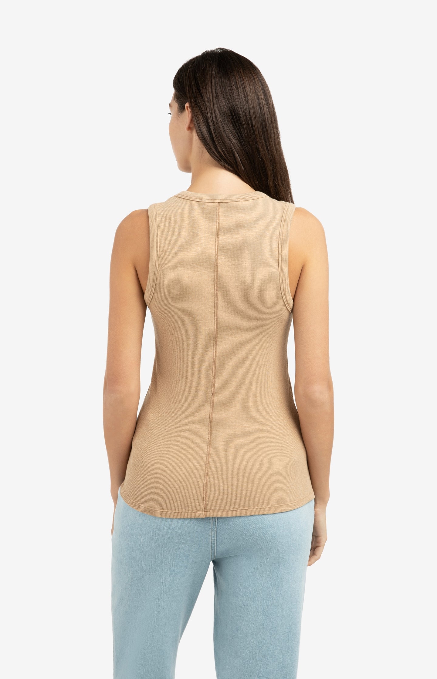 Ribbed singlet with round neckline