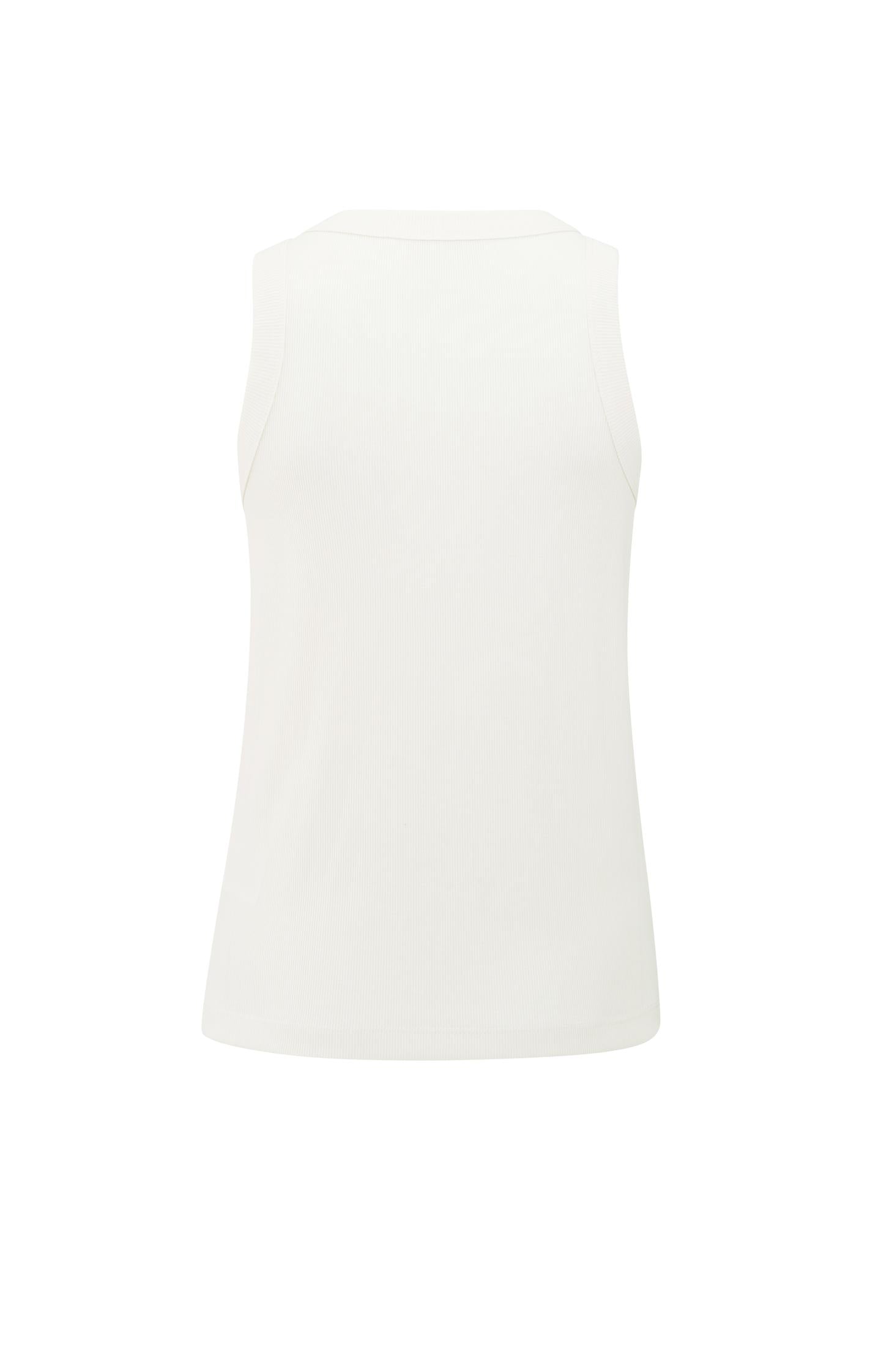 Ribbed singlet with round neckline
