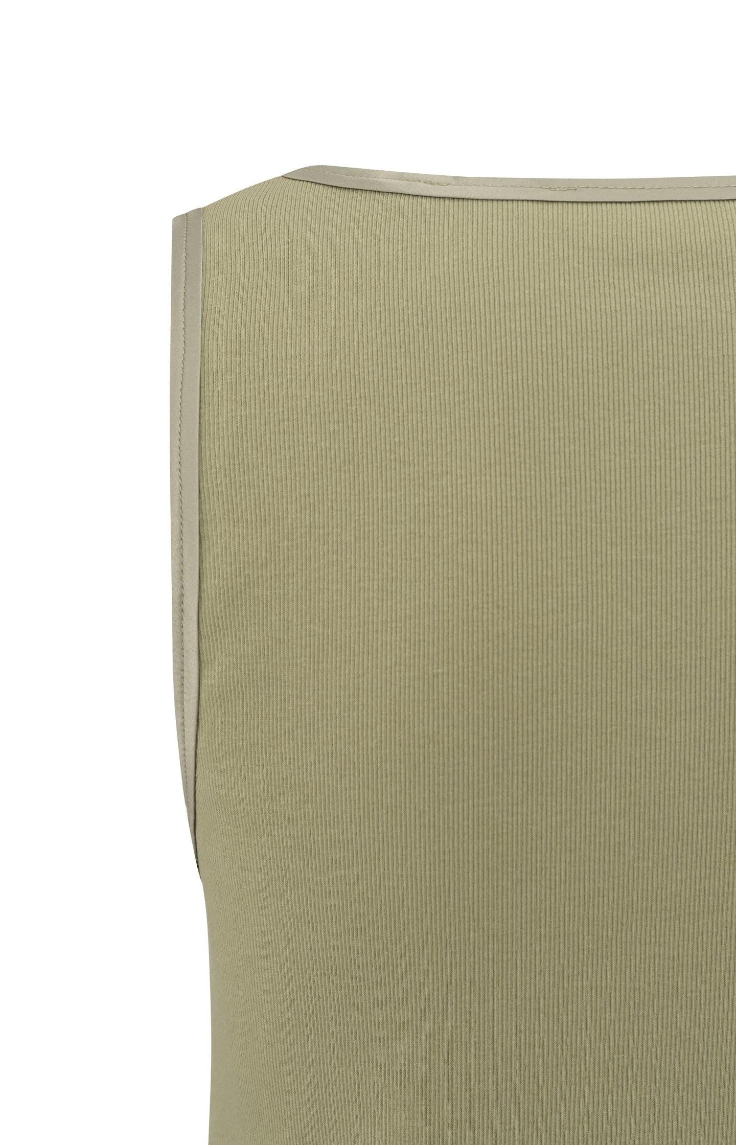 Ribbed singlet with shiny trim