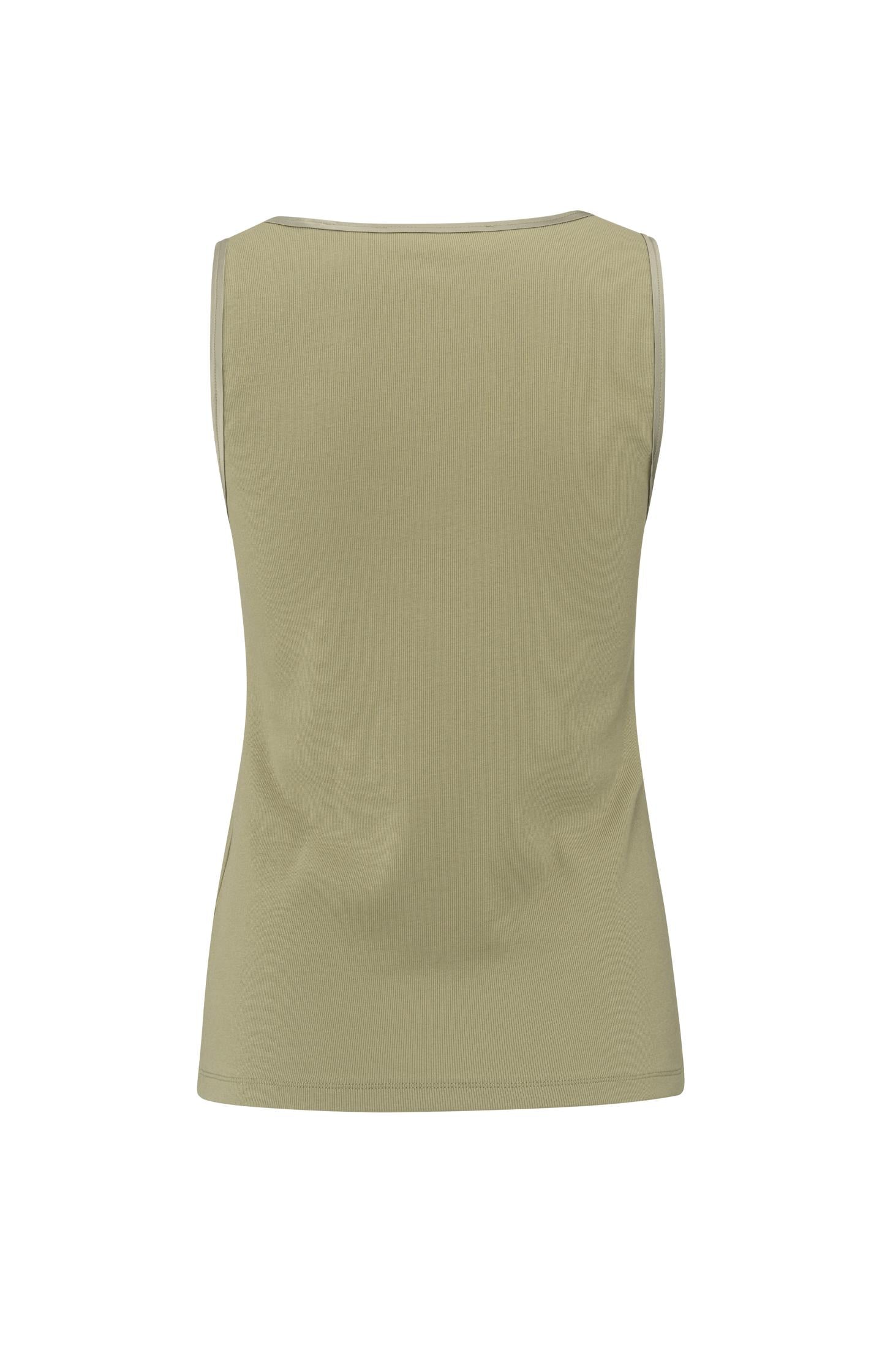 Ribbed singlet with shiny trim