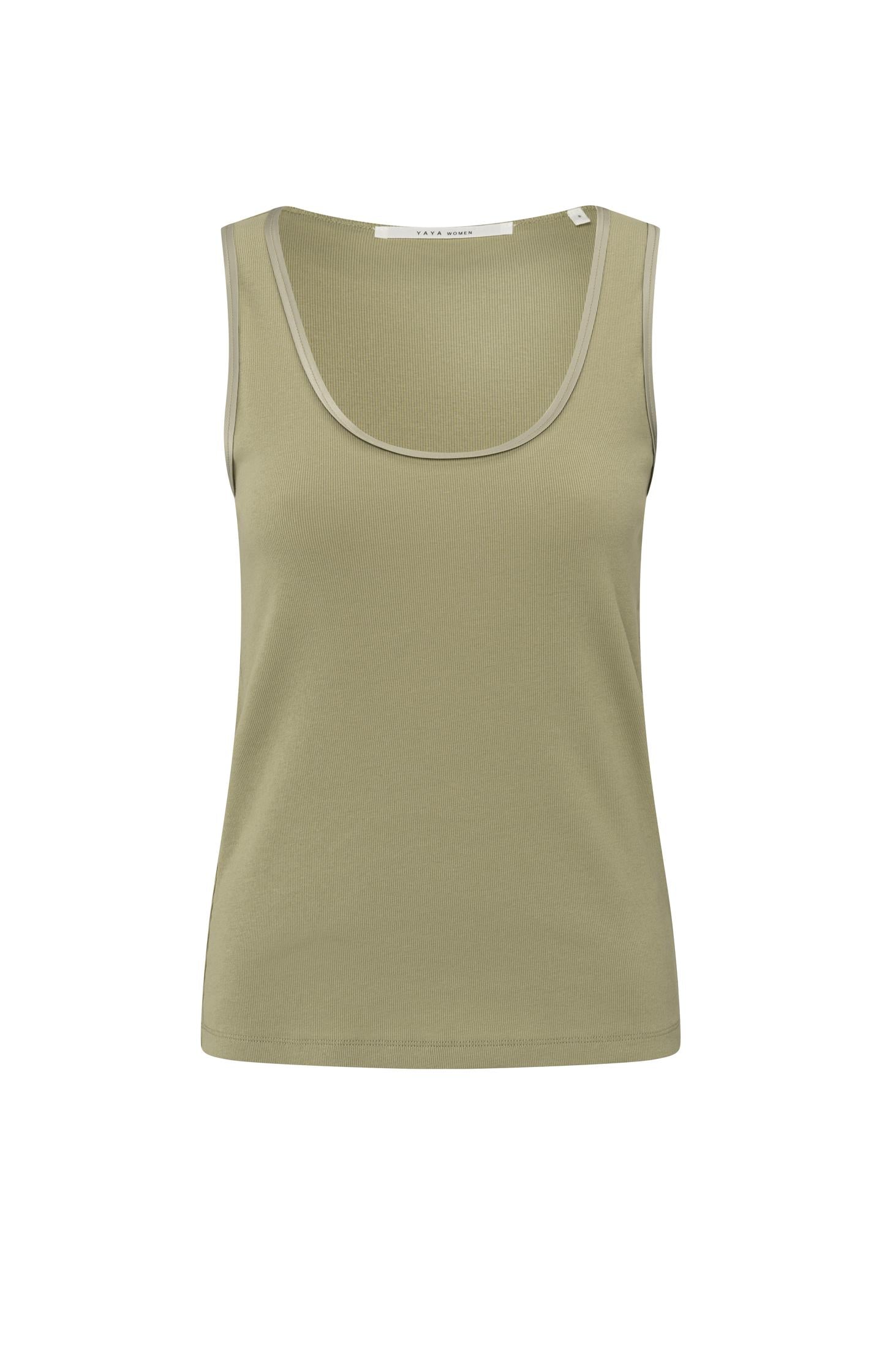 Ribbed singlet with shiny trim - Type: product