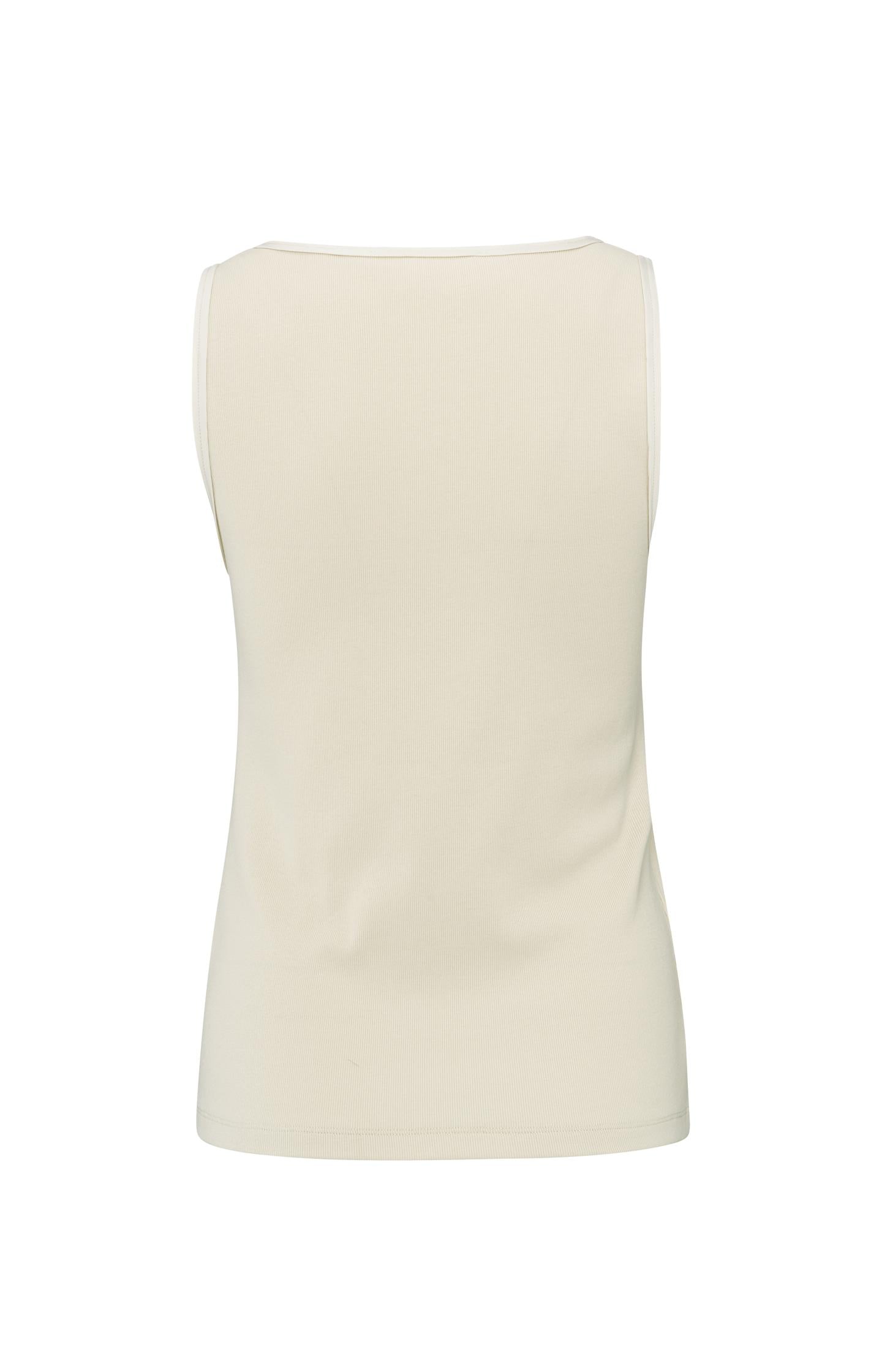 Ribbed singlet with shiny trim