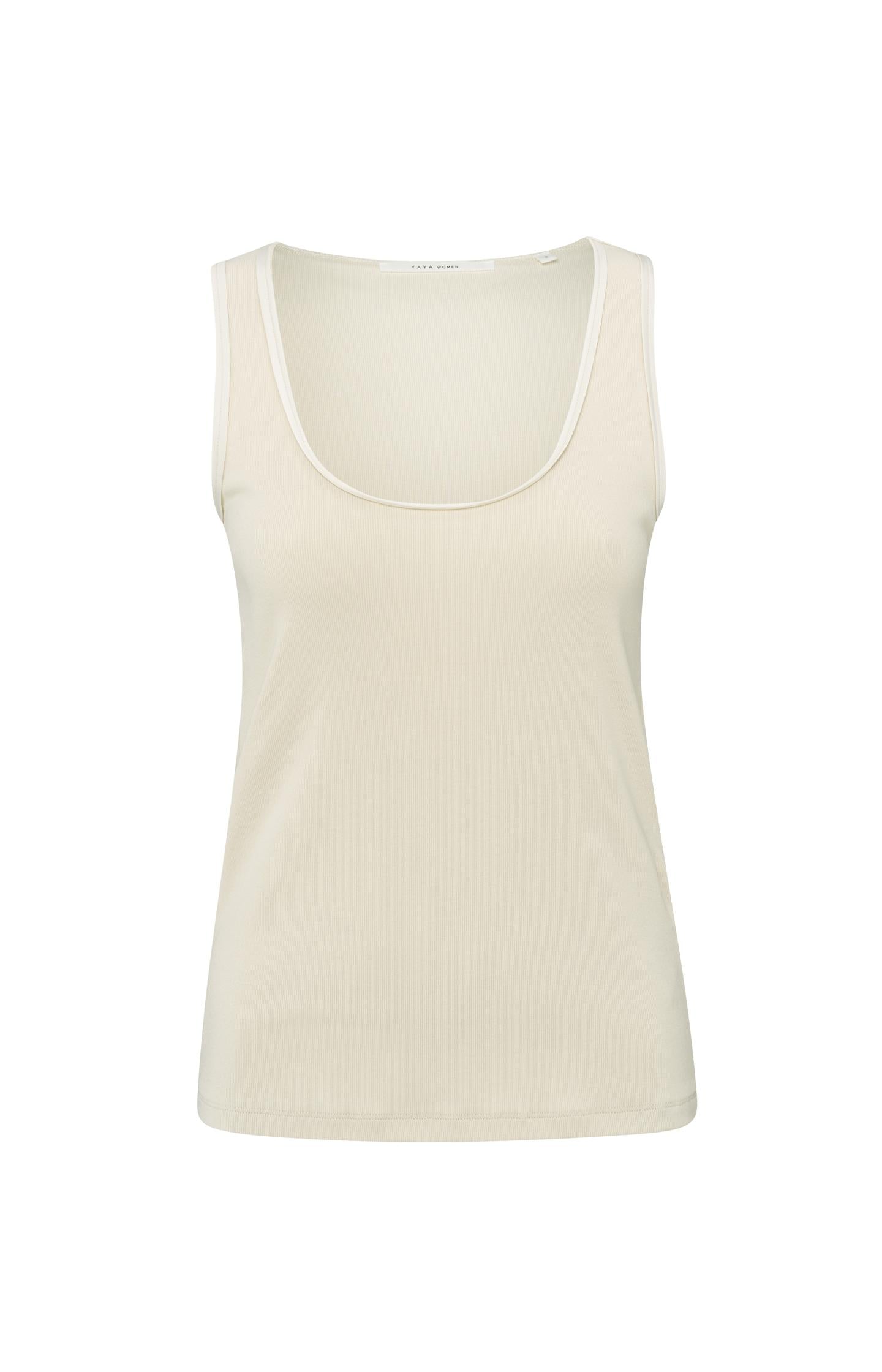 Ribbed singlet with shiny trim - Type: product