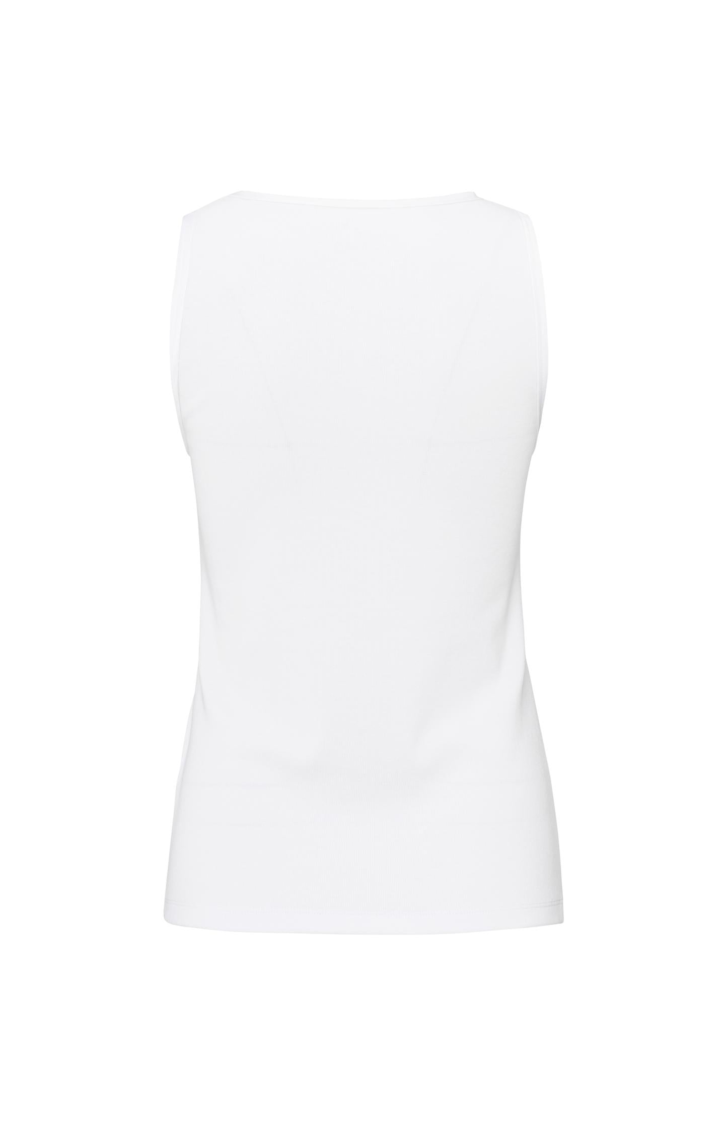 Ribbed singlet with shiny trim