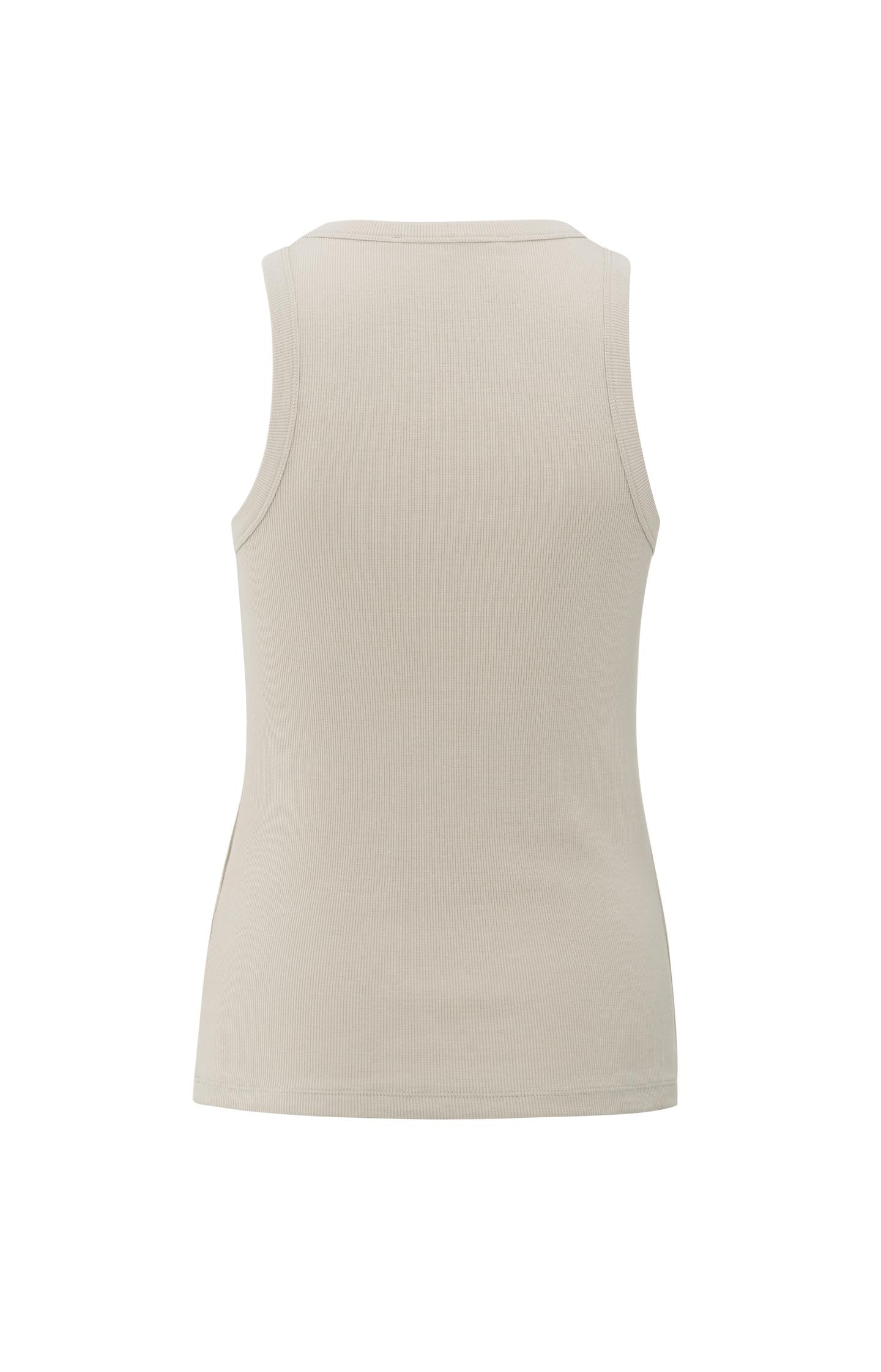Ribbed singlet with subtle frontprint