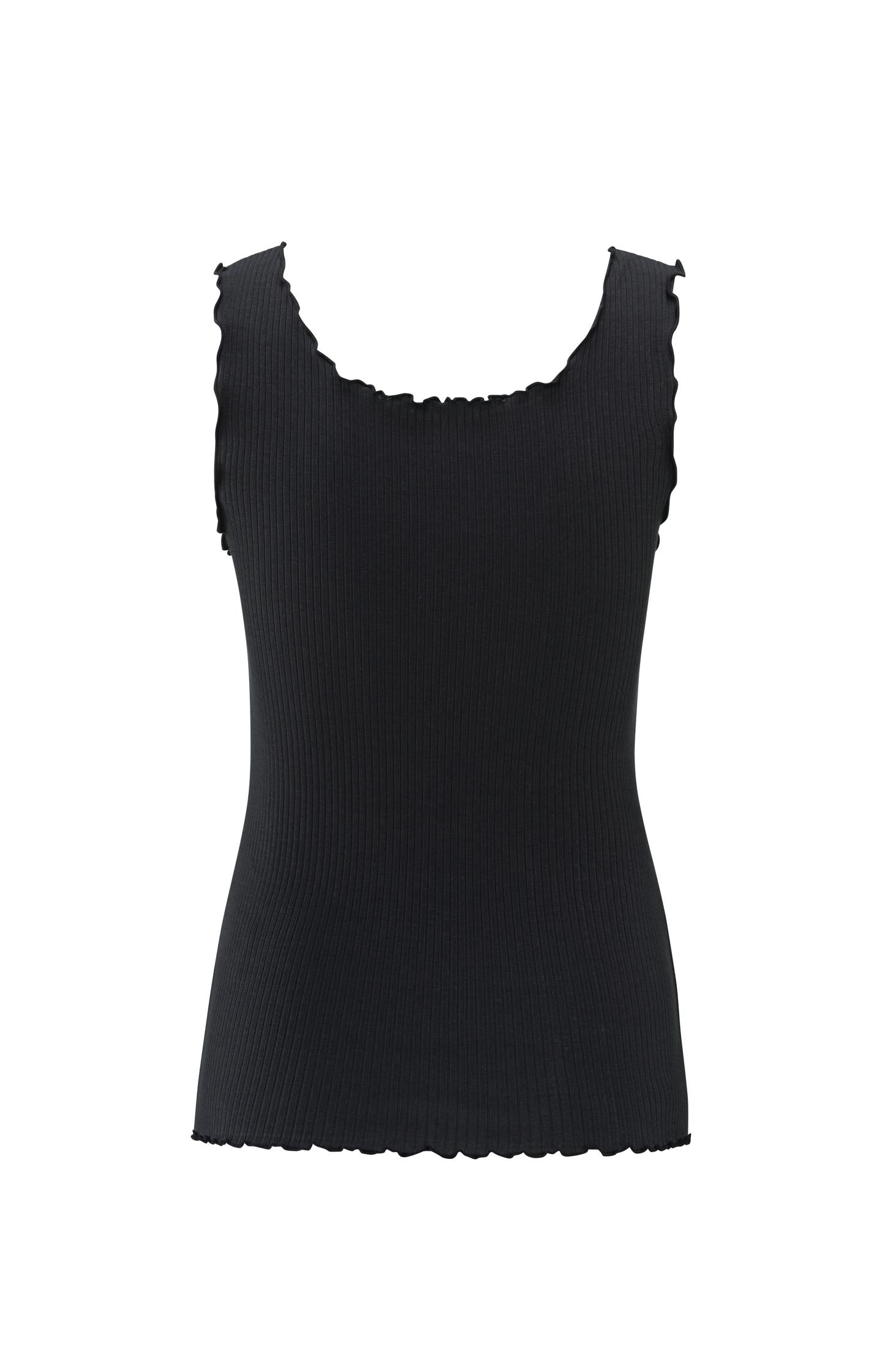 Ribbed singlet with wavy edges