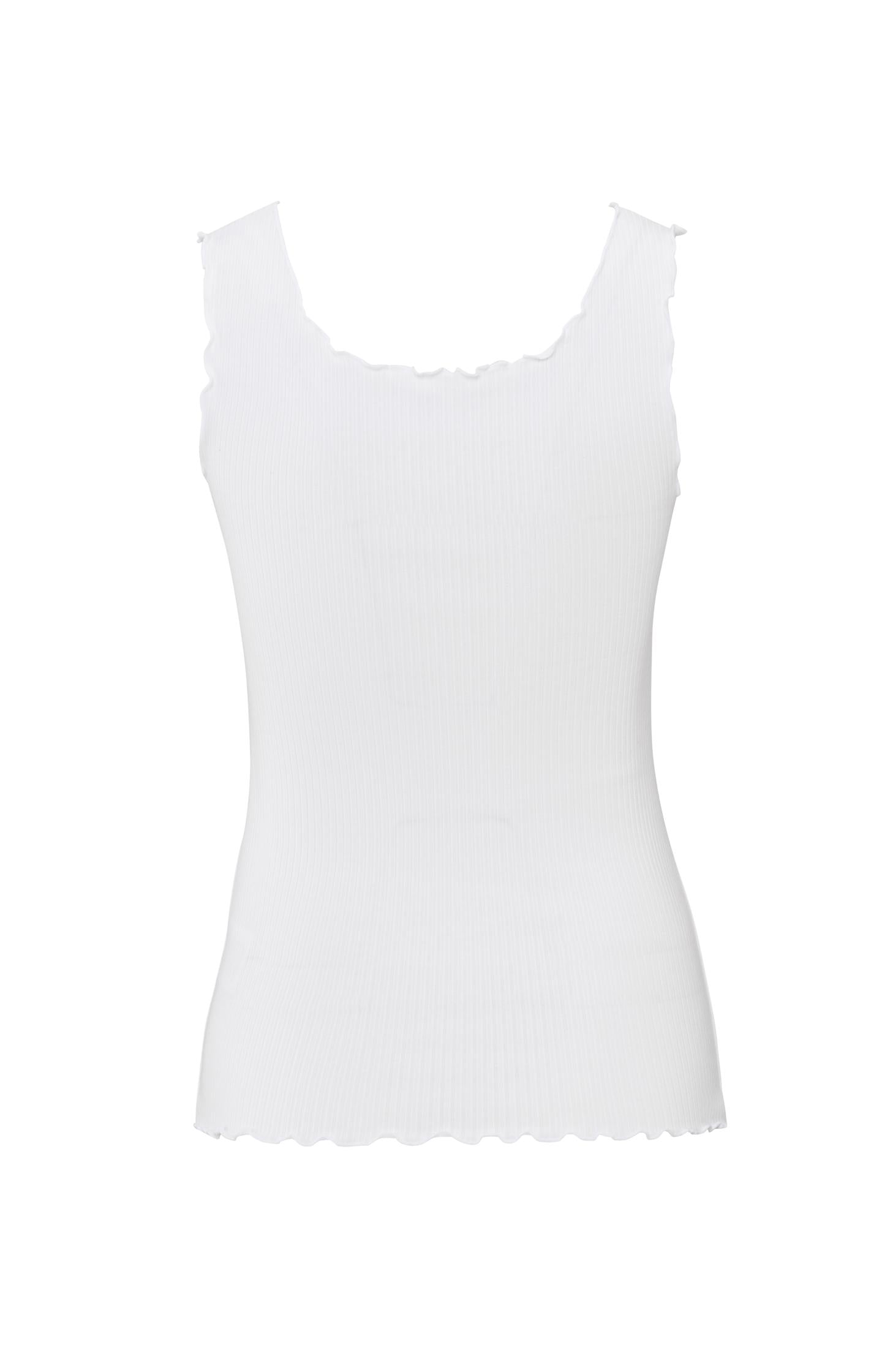 Ribbed singlet with wavy edges