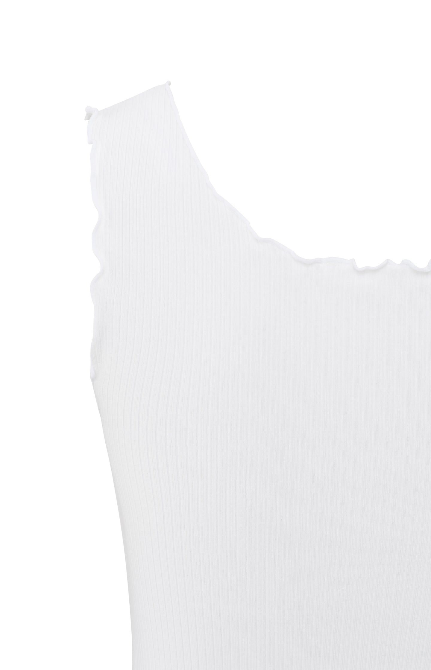 Ribbed singlet with wavy edges
