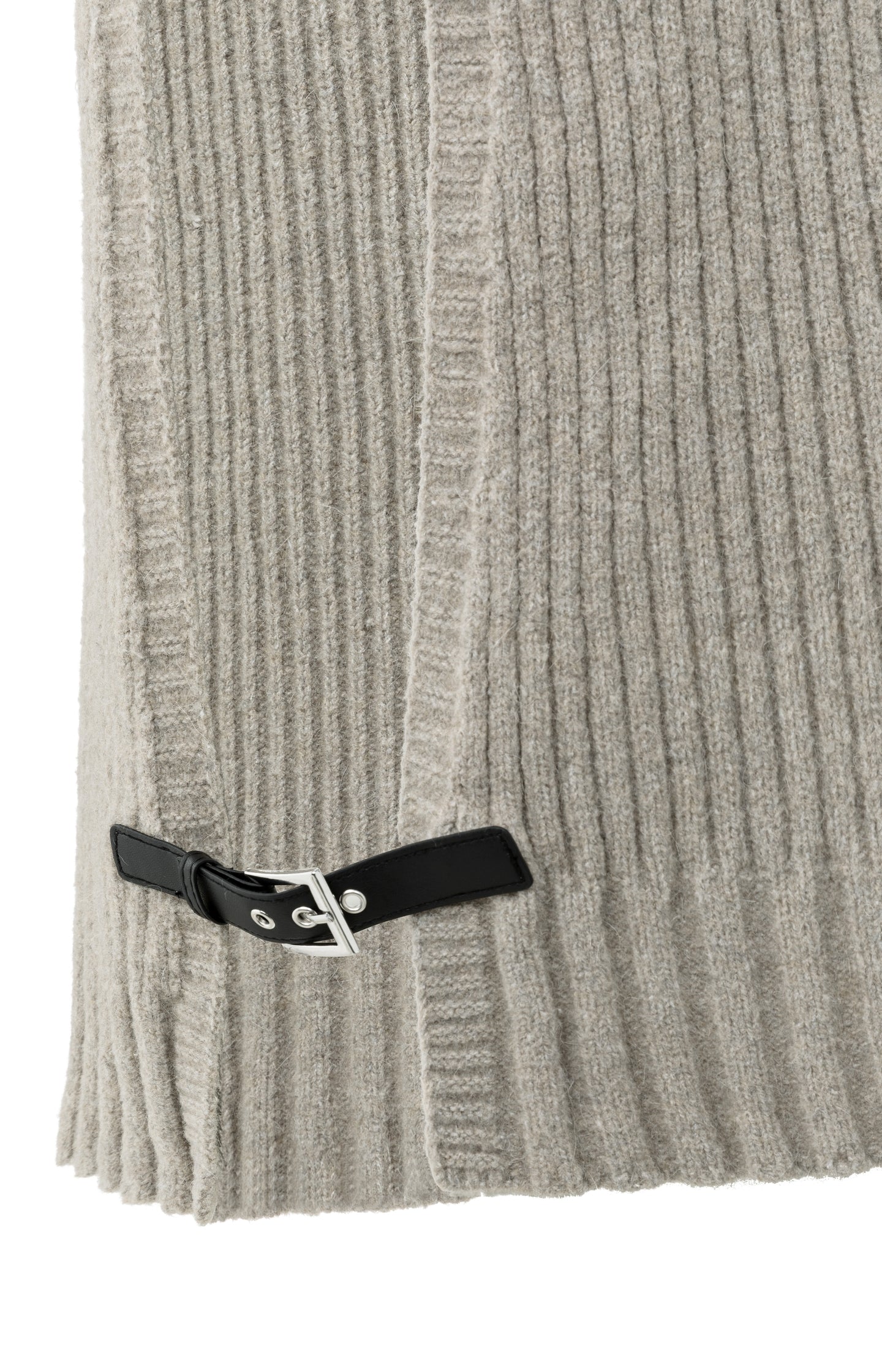 Ribbed sleeveless sweater with side buckles