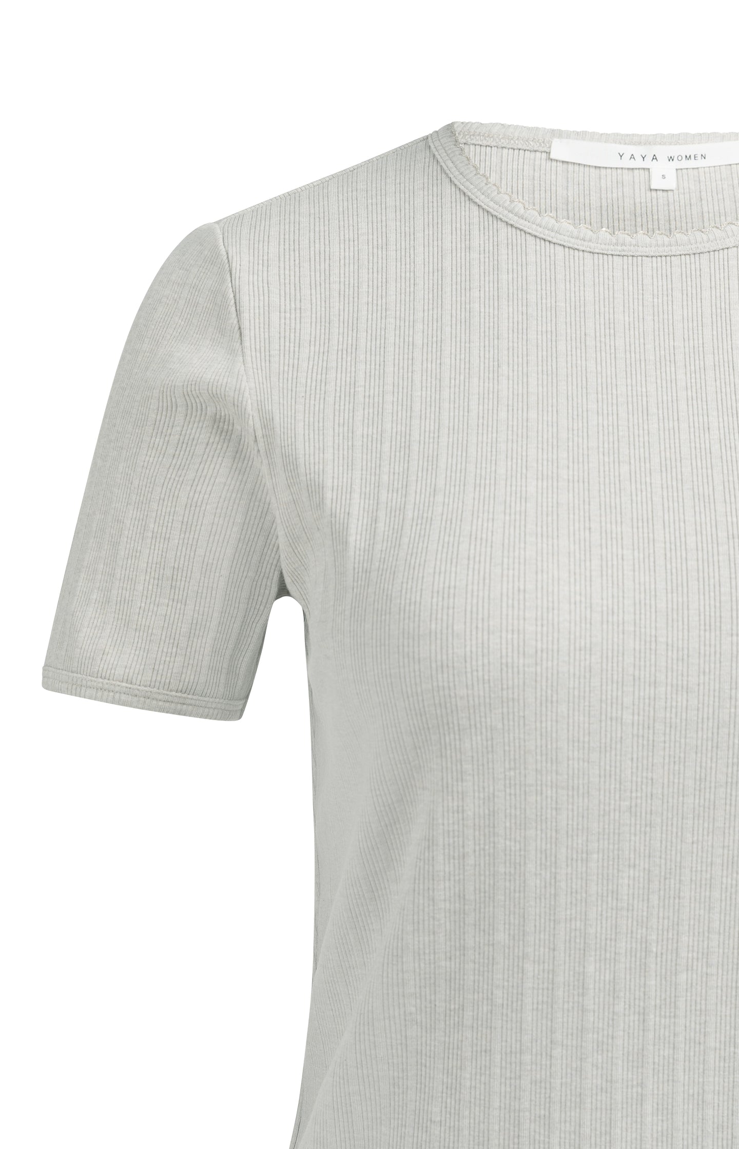 Ribbed T-shirt with subtle neckline detail