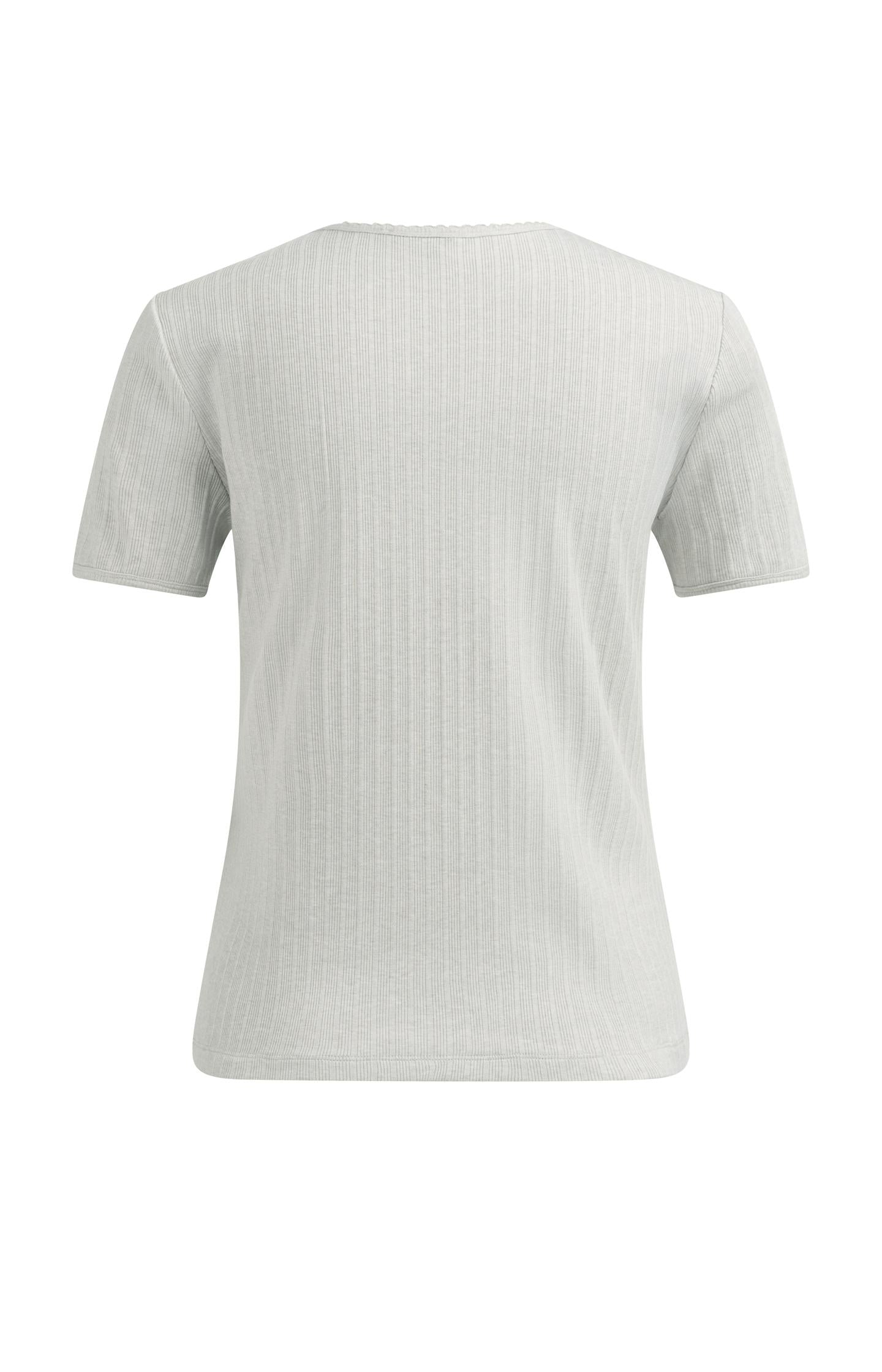 Ribbed T-shirt with subtle neckline detail