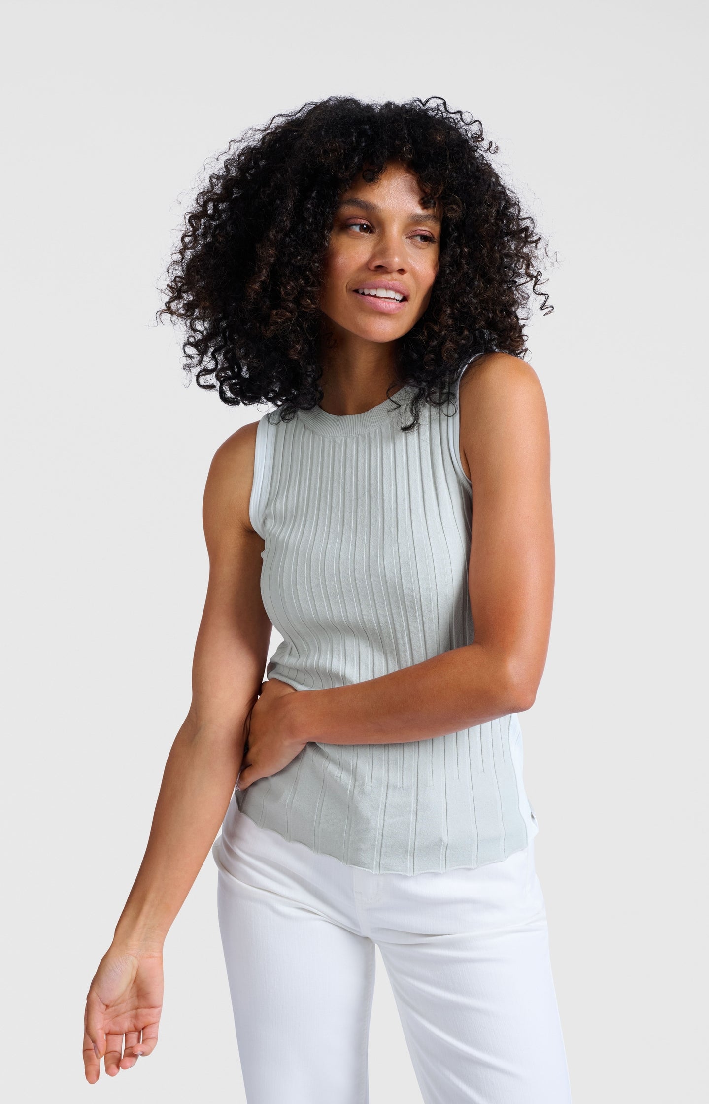 Ribbed tanktop with contrasting details