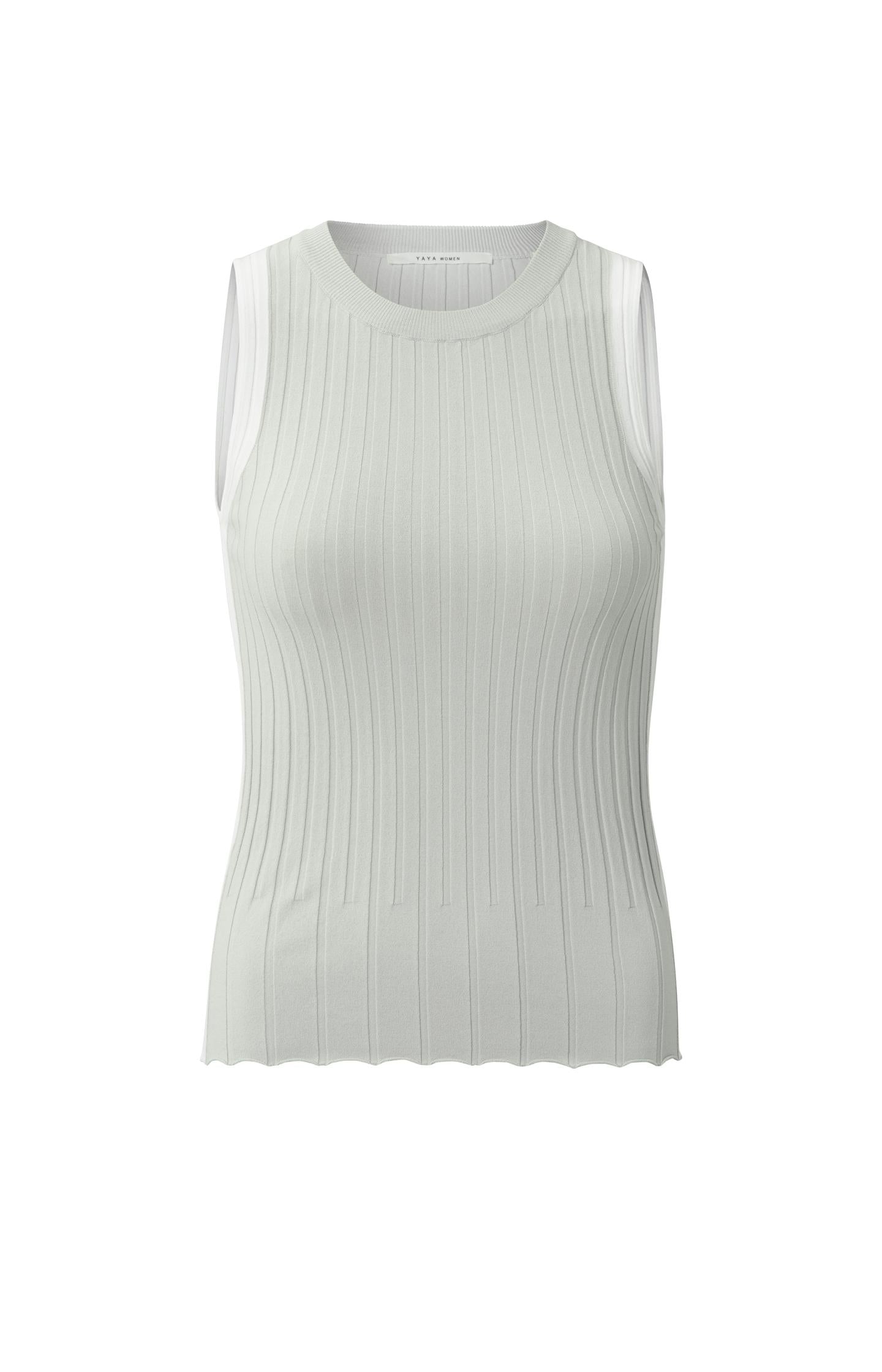 Ribbed tanktop with contrasting details - Type: product