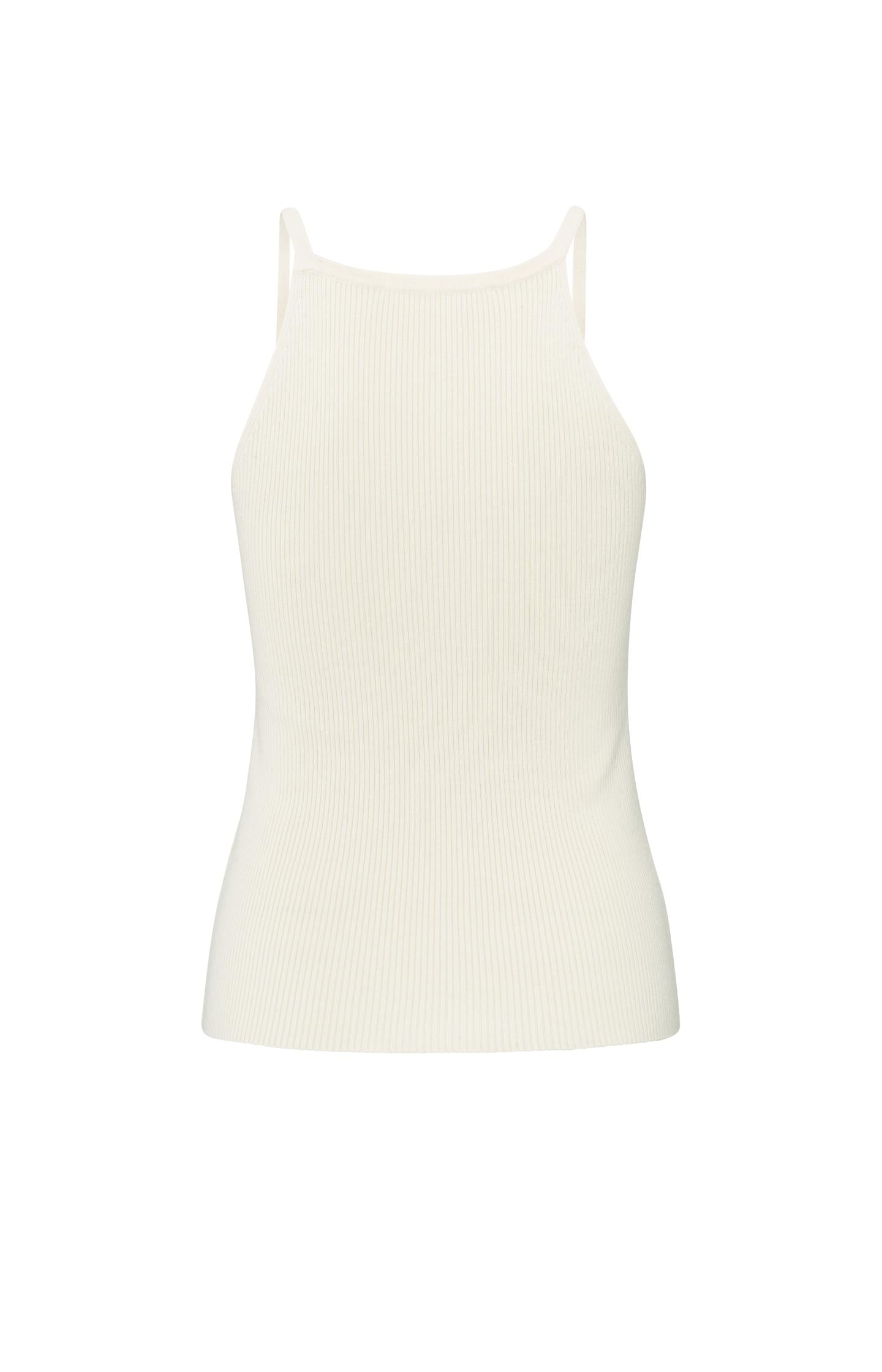 Ribbed tanktop with delicate straps