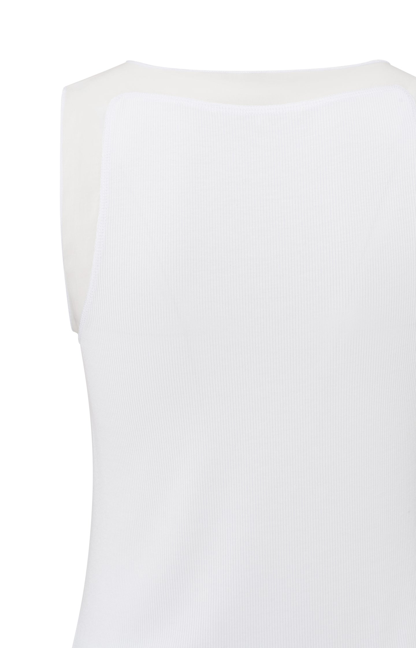 Ribbed top with woven mesh details