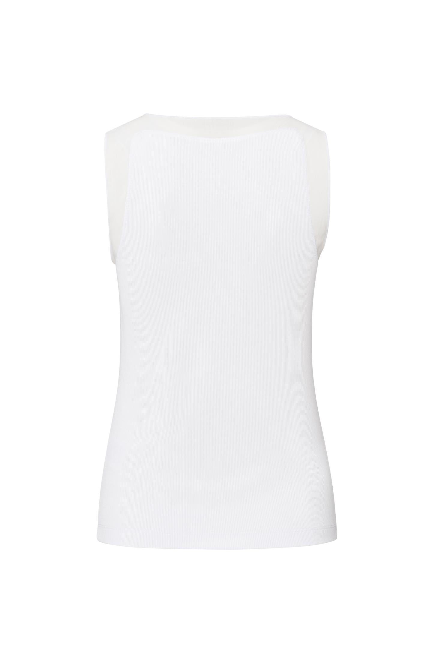 Ribbed top with woven mesh details