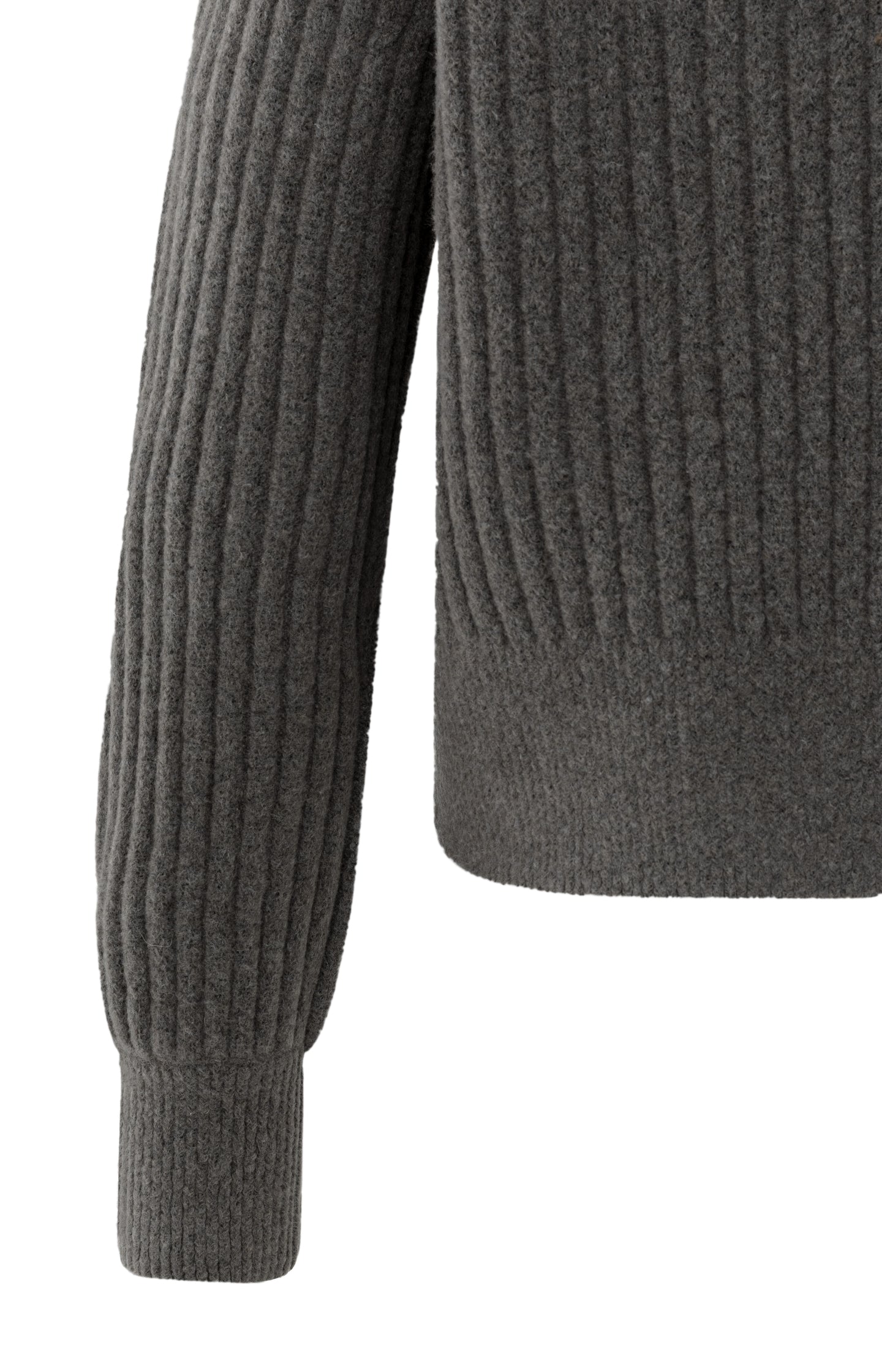 Ribbed turtleneck sweater with cable detail and long sleeves