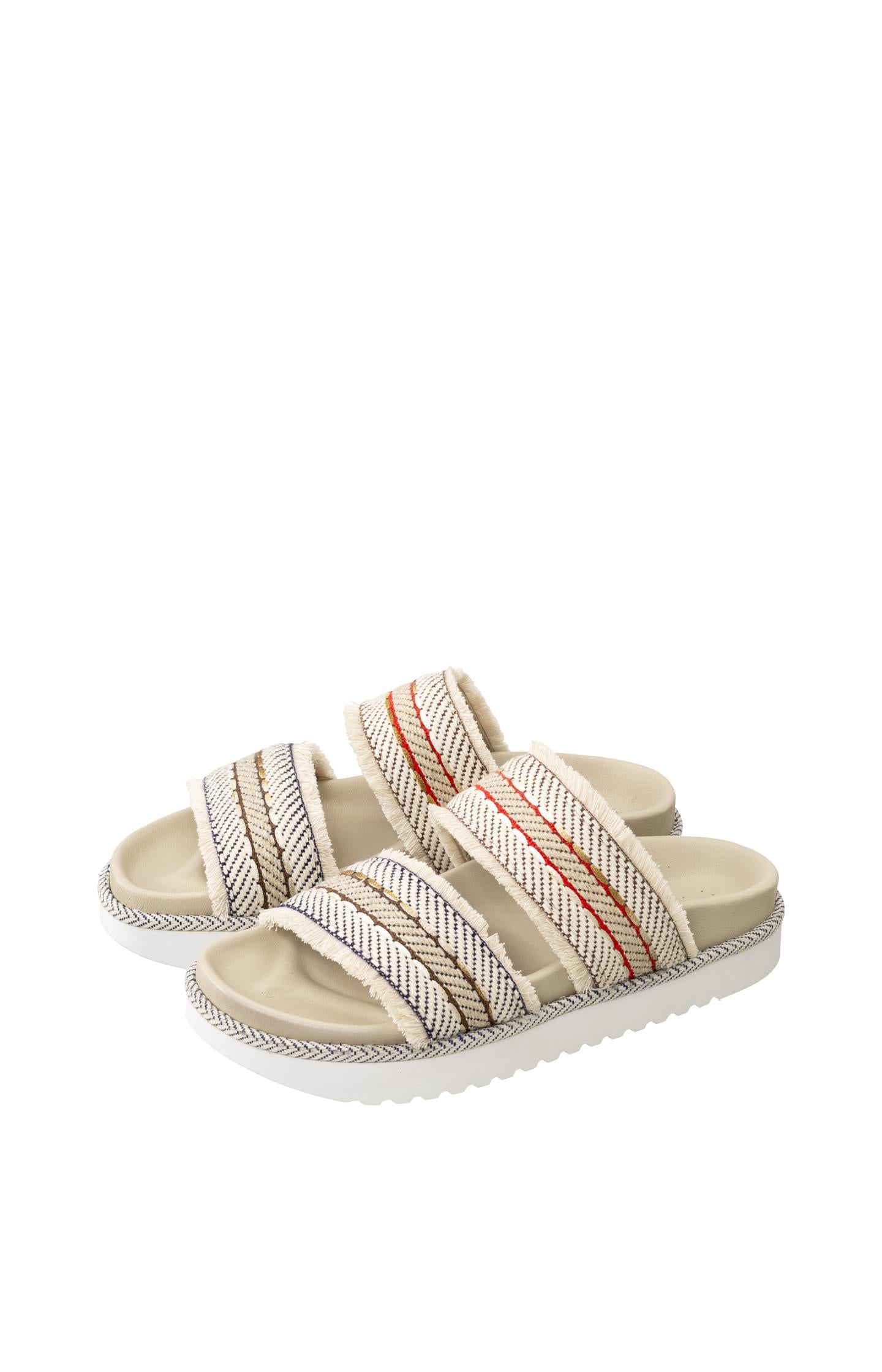 Sandals with braided straps and fringes - Type: product