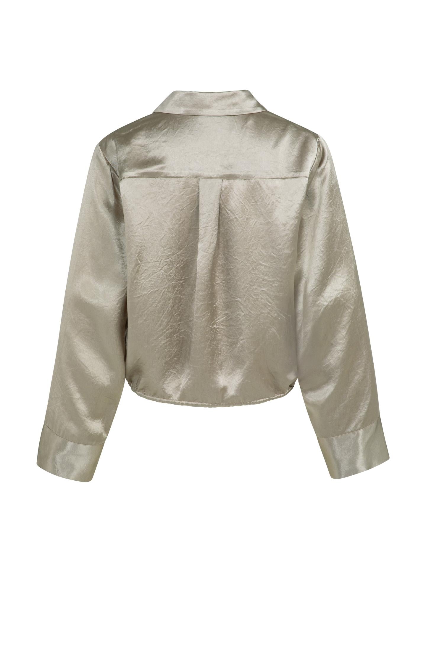 Satin blouse with drawstring hem - Type: lookbook