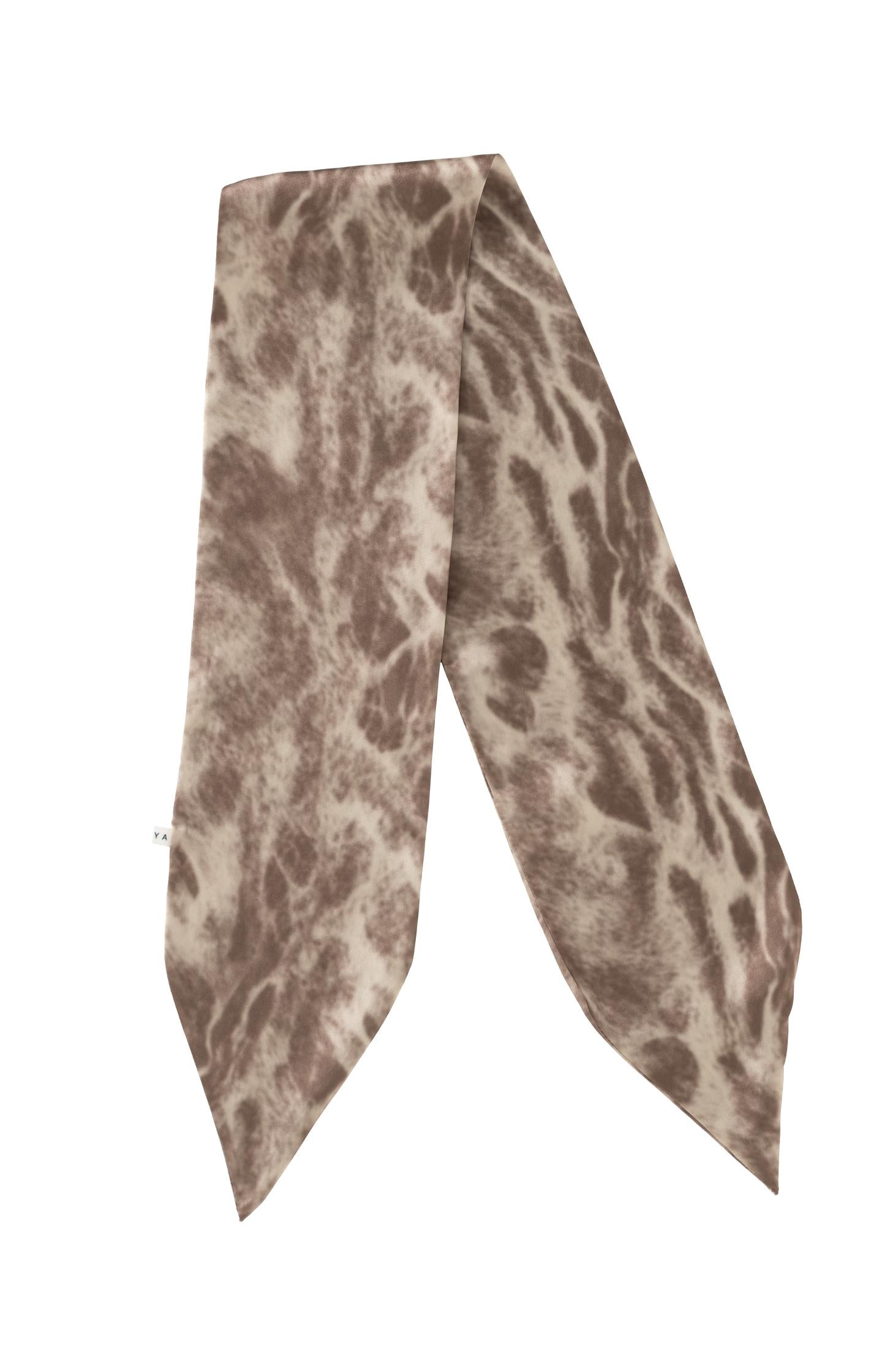 Satin-look scarf with abstract animal print