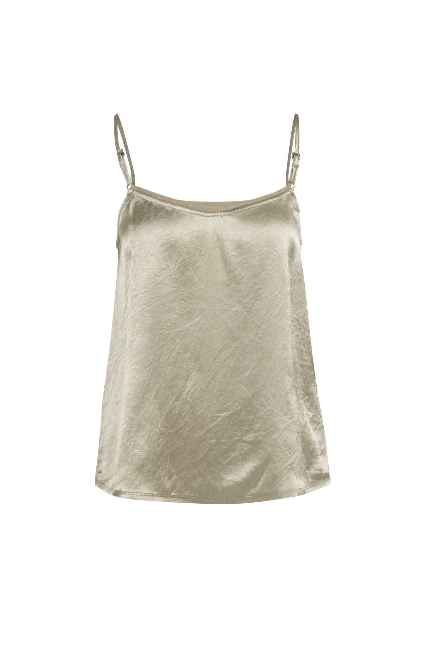 Satin singlet with sheer detail