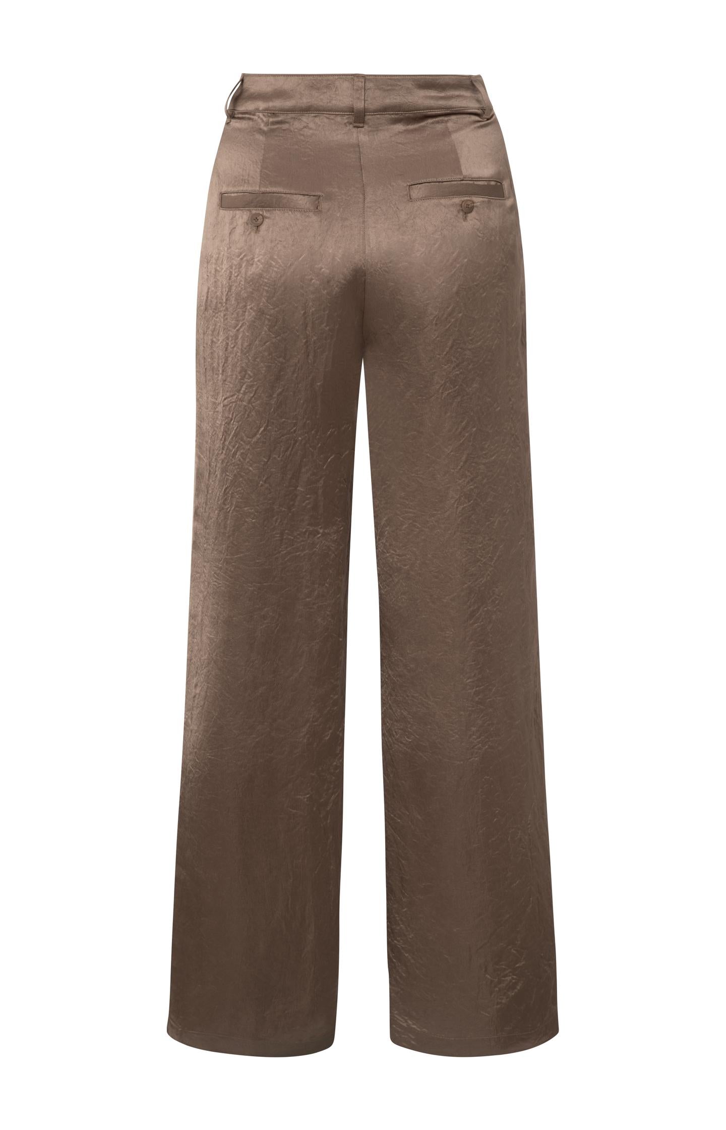 Satin wide-leg trousers with loose fit