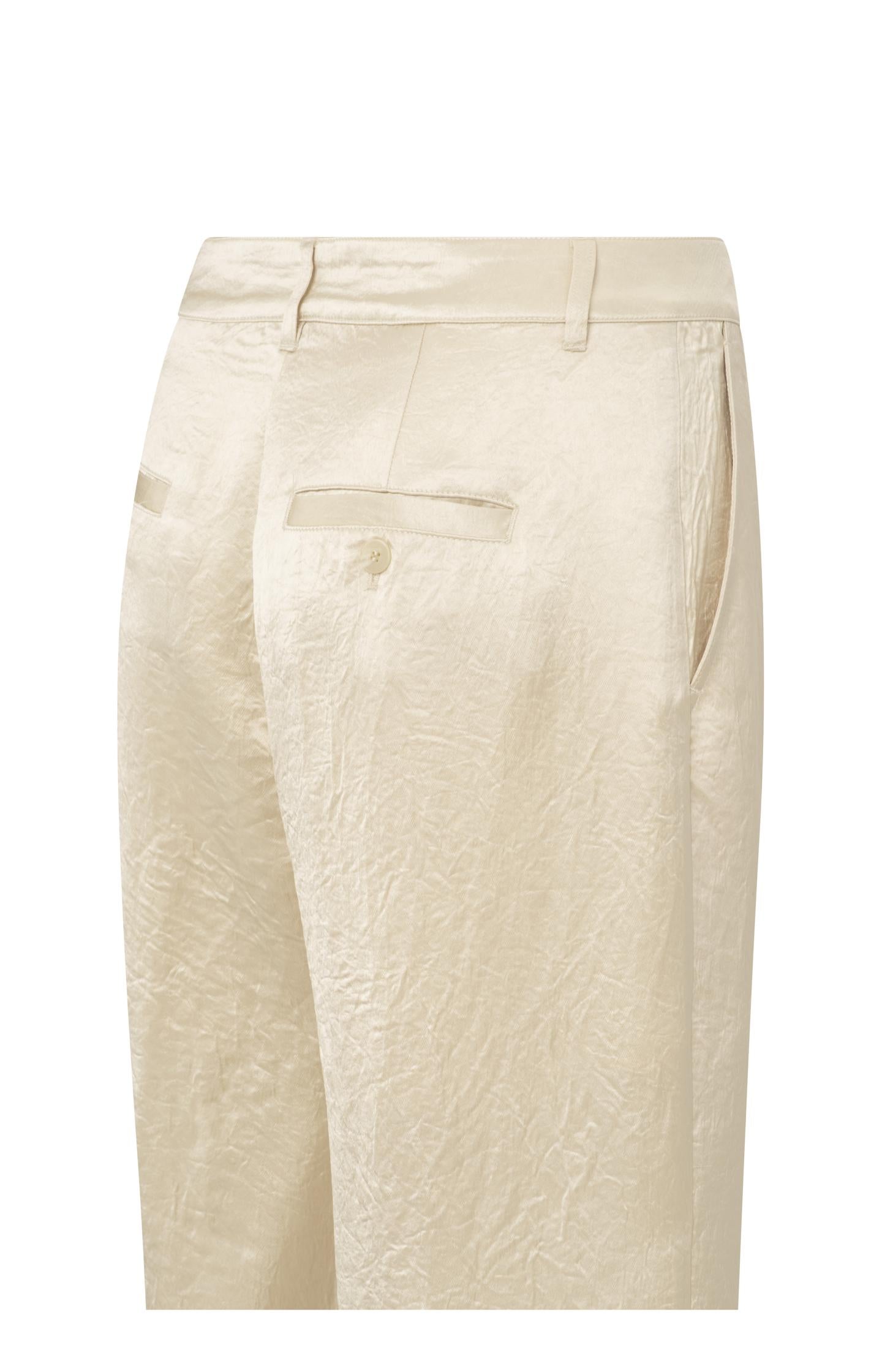 Satin wide-leg trousers with loose fit