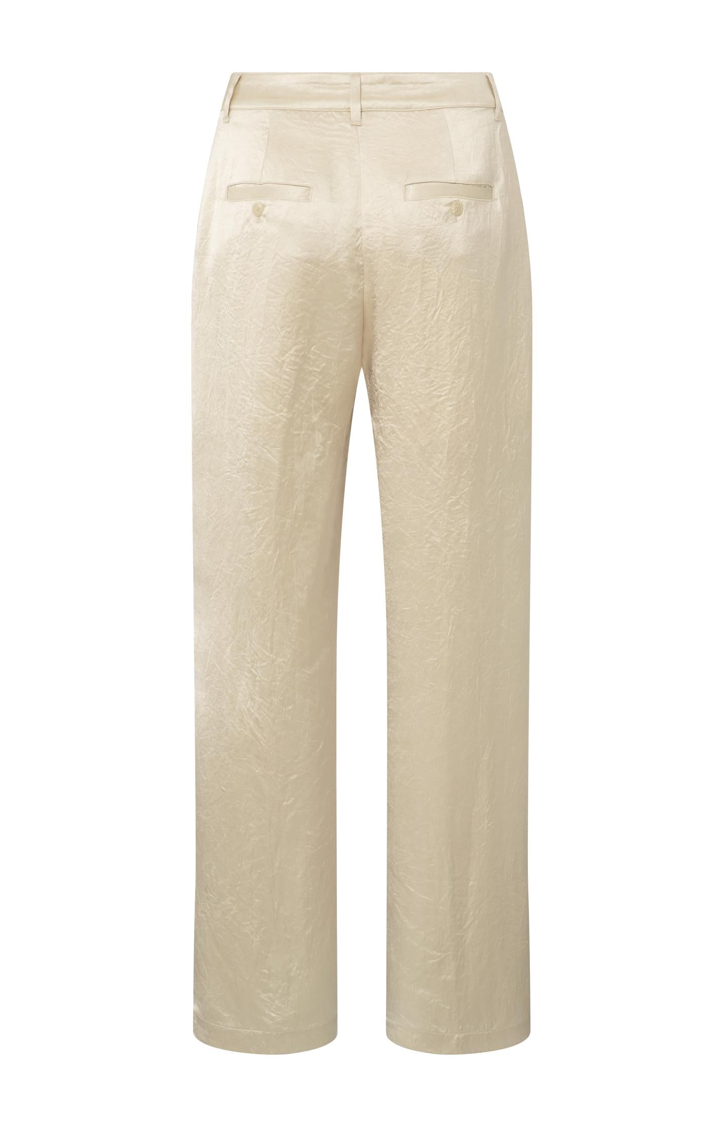 Satin wide-leg trousers with loose fit