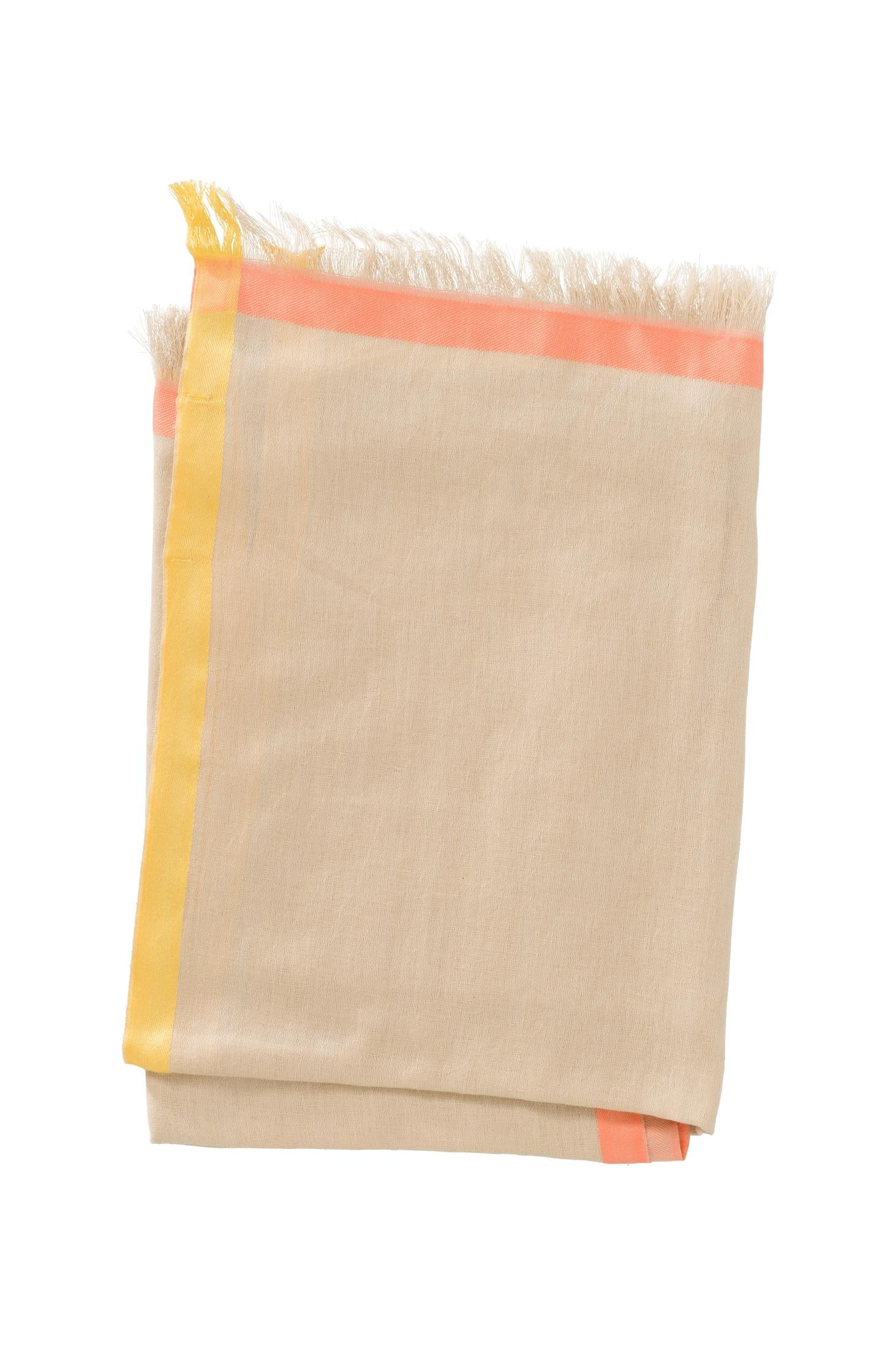 Scarf with colored stripes and frayed edges - Summer Sand Dessin