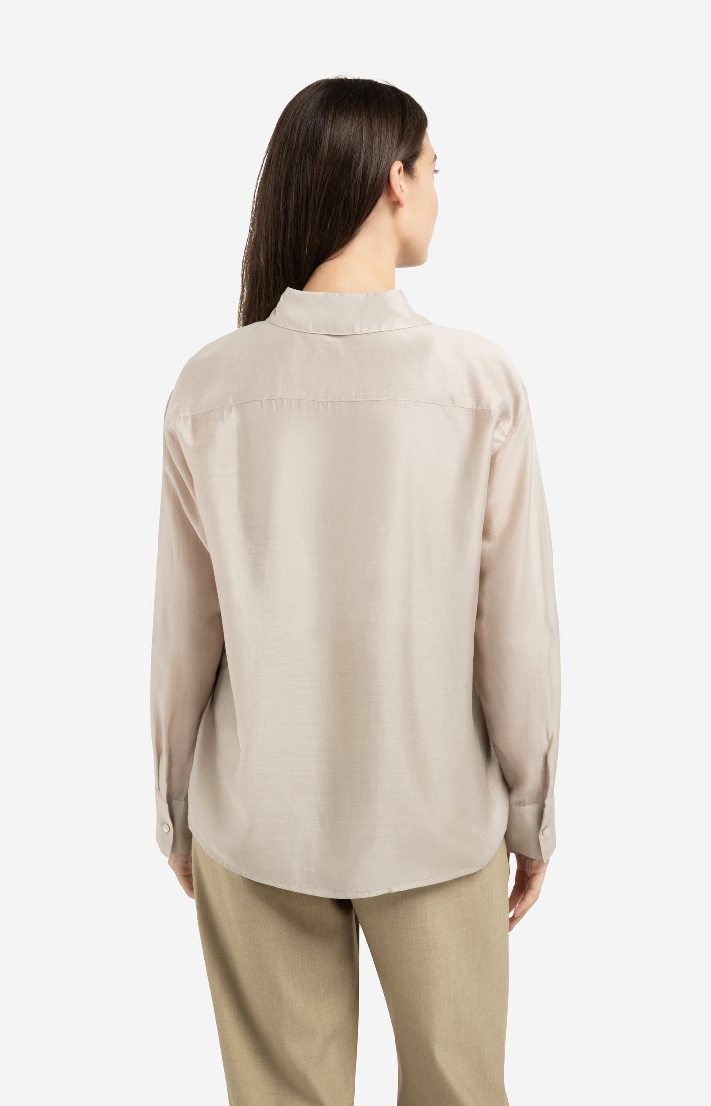 Sheer blouse with chest pockets - Type: lookbook