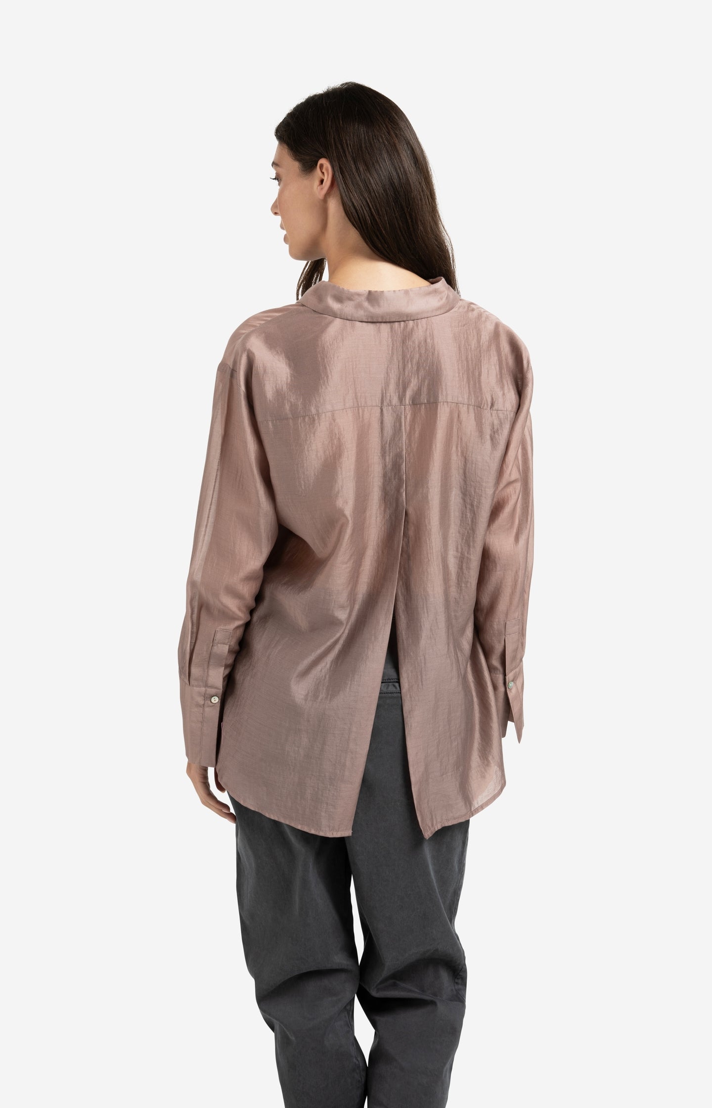 Sheer blouse with refined back detail
