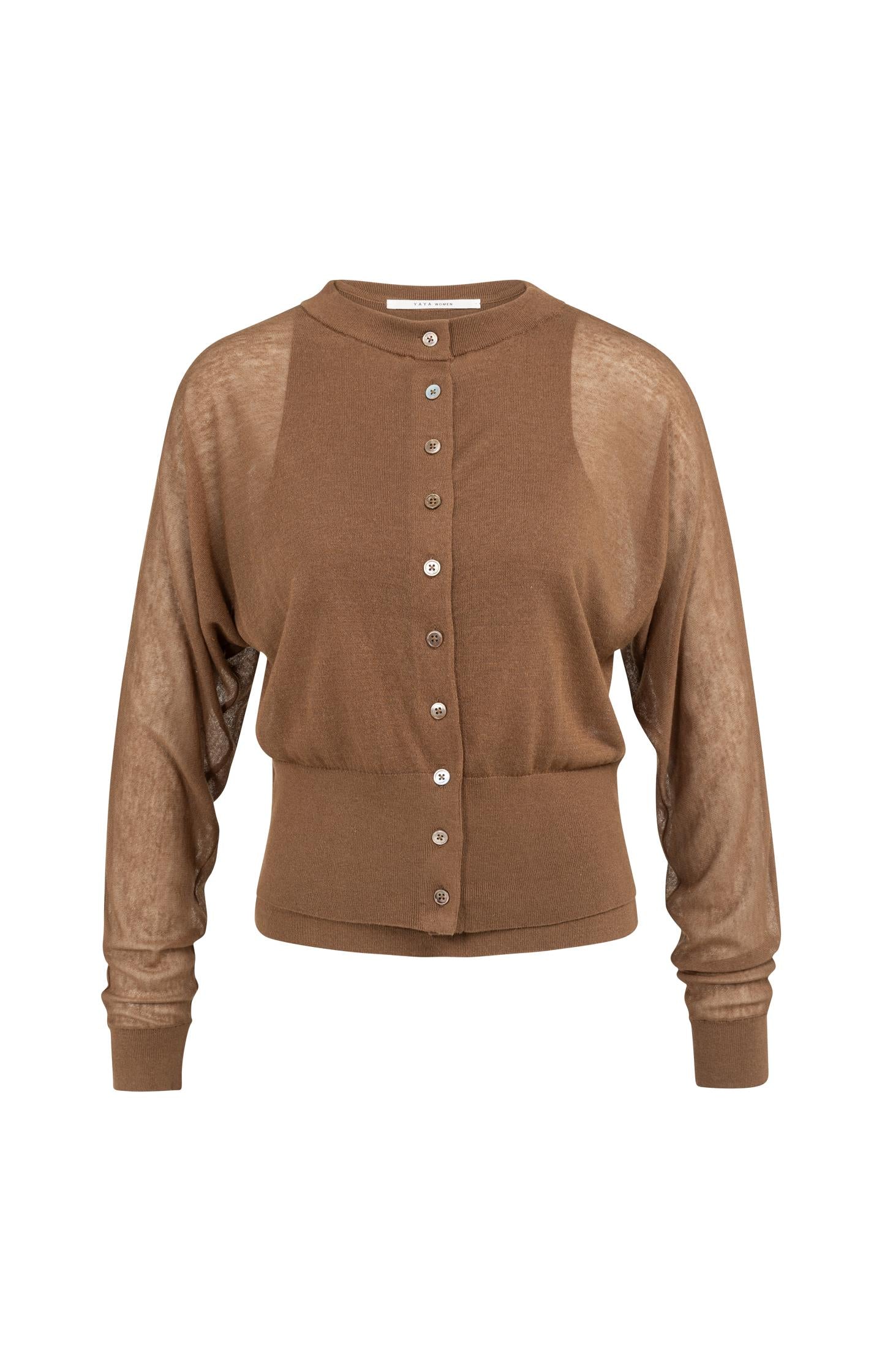 Sheer cardigan with batwing sleeves and tank top