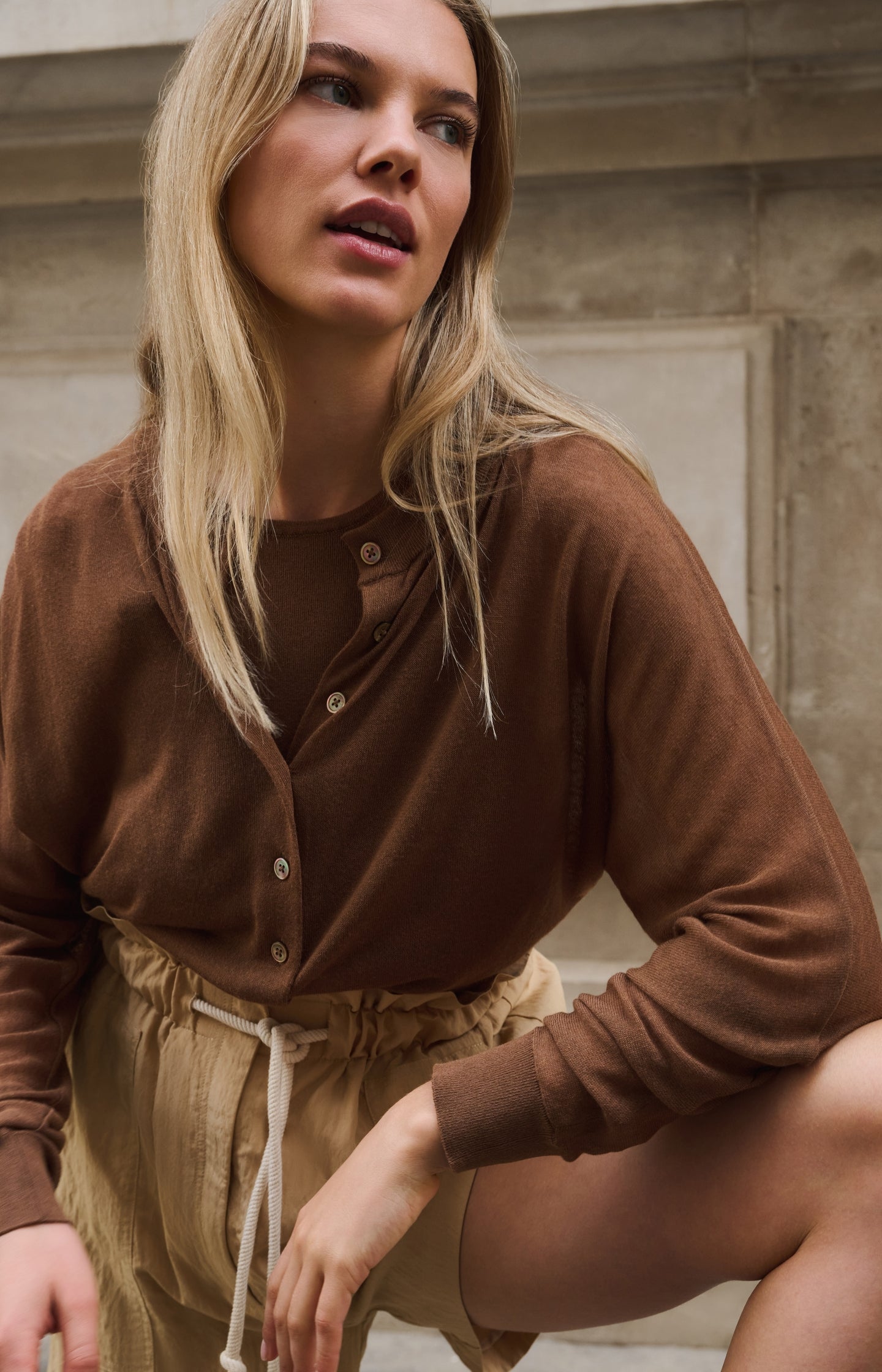 Sheer cardigan with batwing sleeves and tank top
