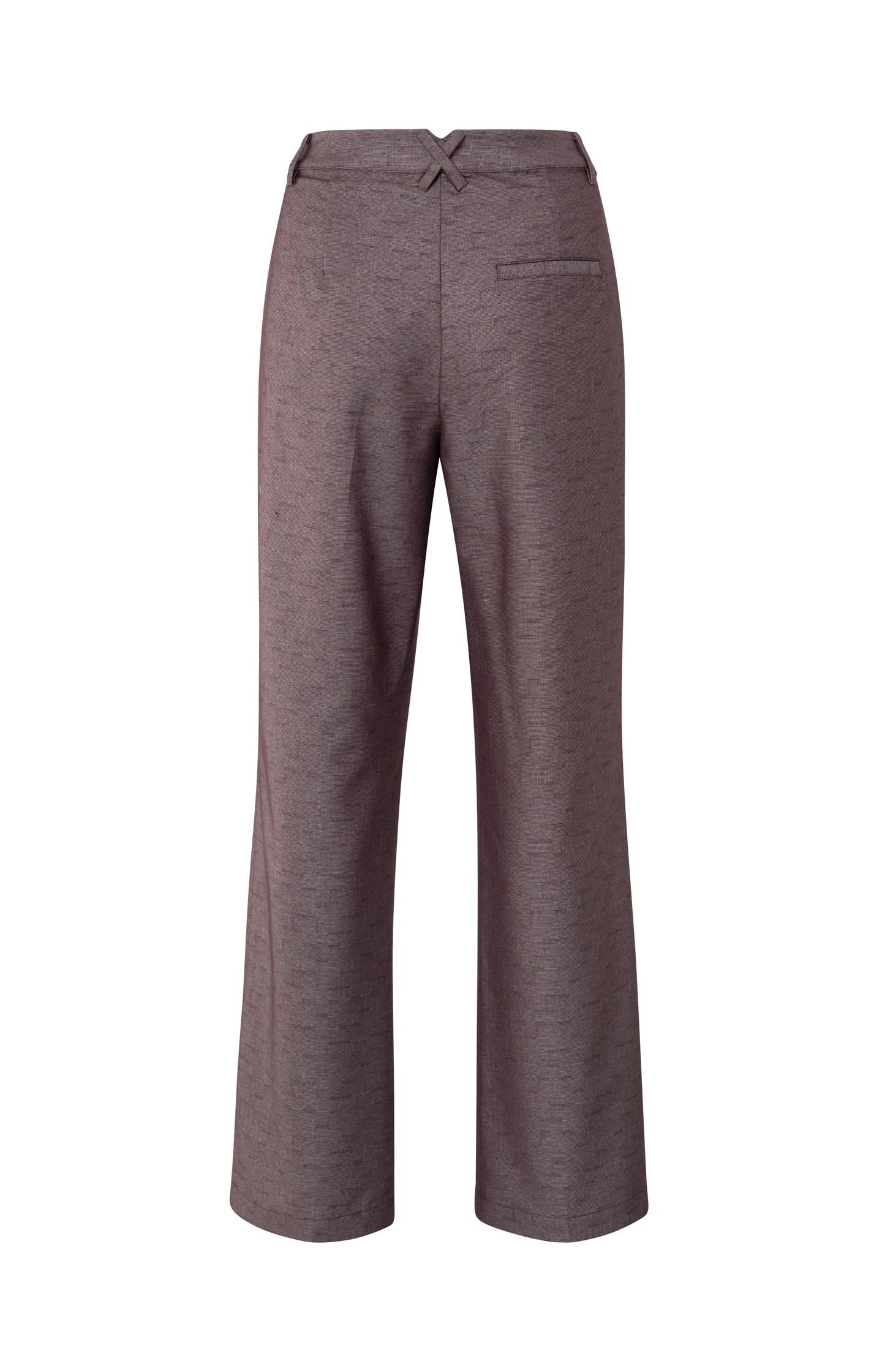 Shiny woven trousers with wide legs and front pleat