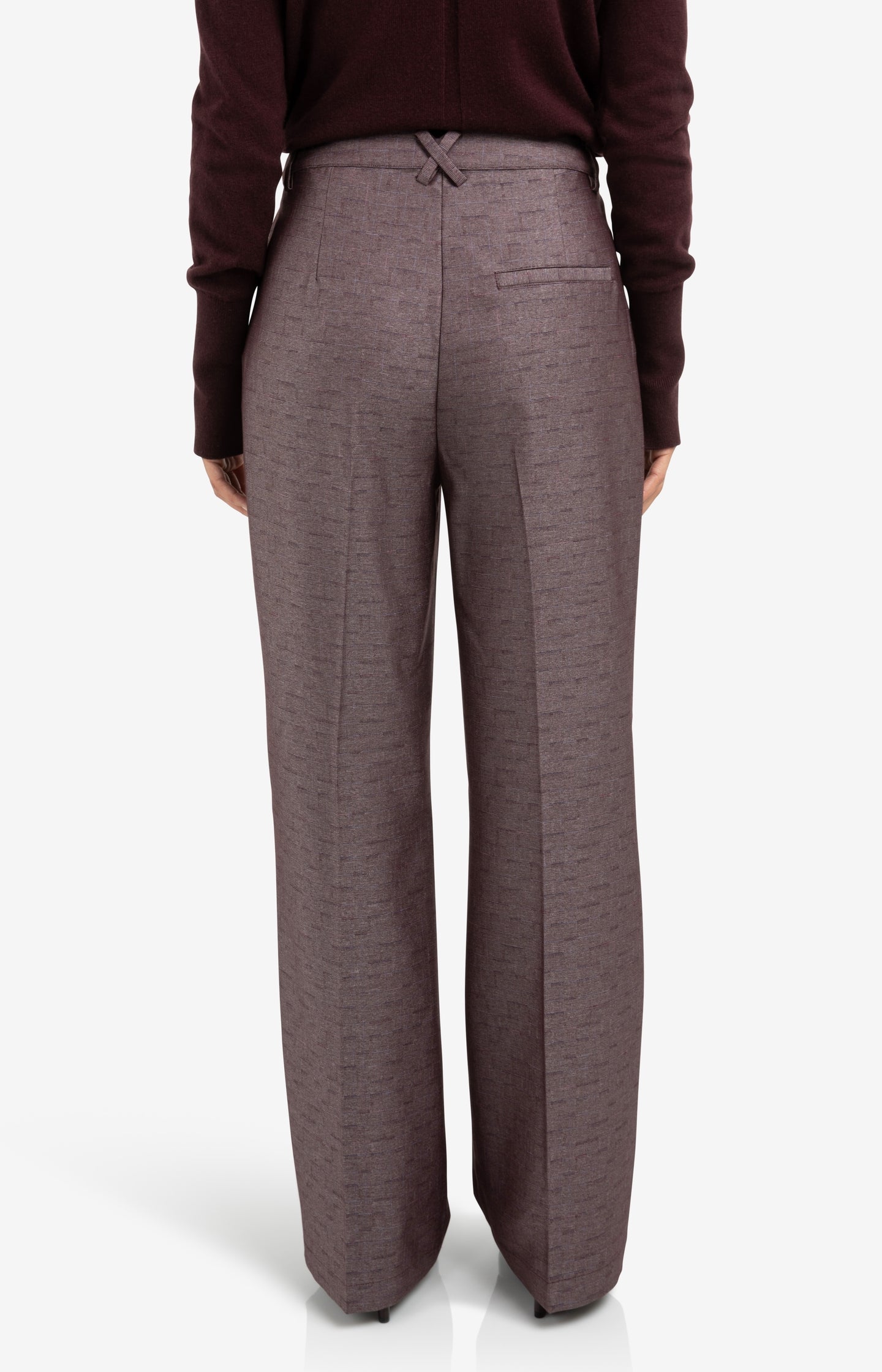 Shiny woven trousers with wide legs and front pleat