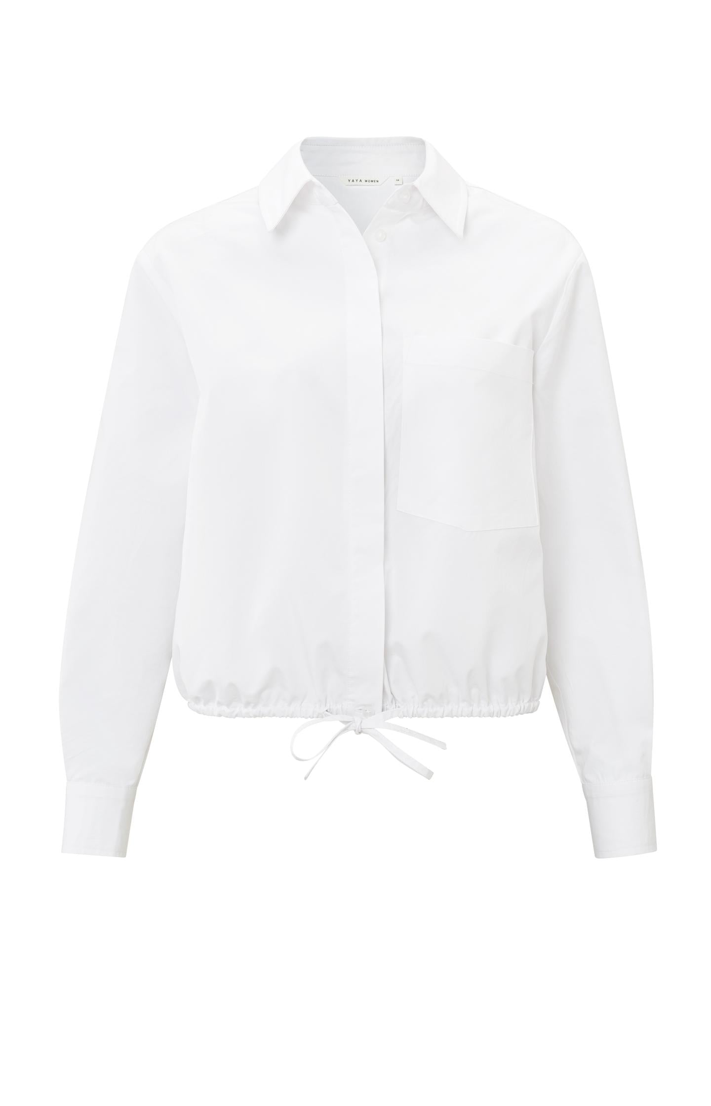 Short blouse with long sleeves, buttons and waist cord - Type: product