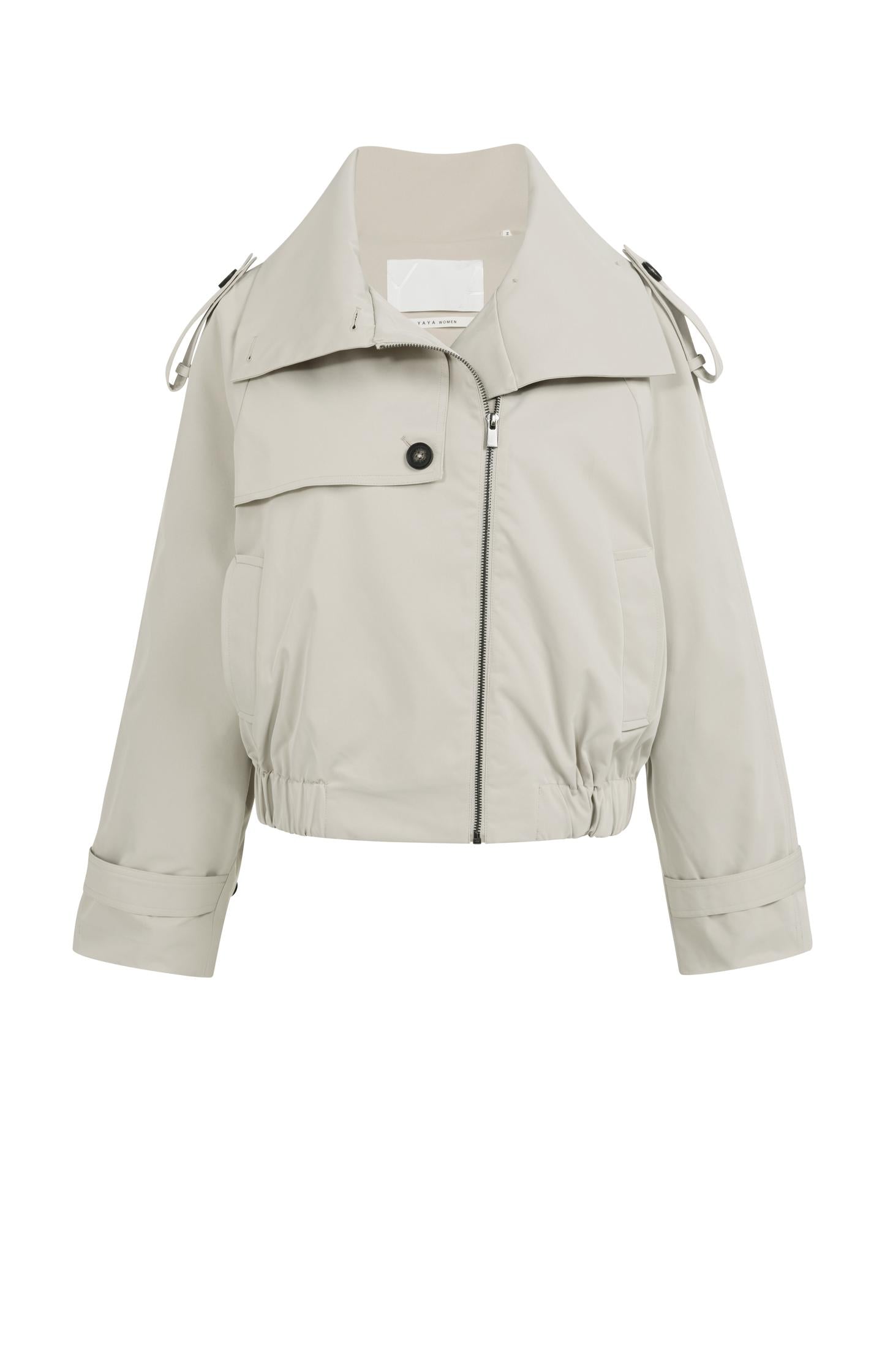 Short bomber jacket with trench details - Type: product