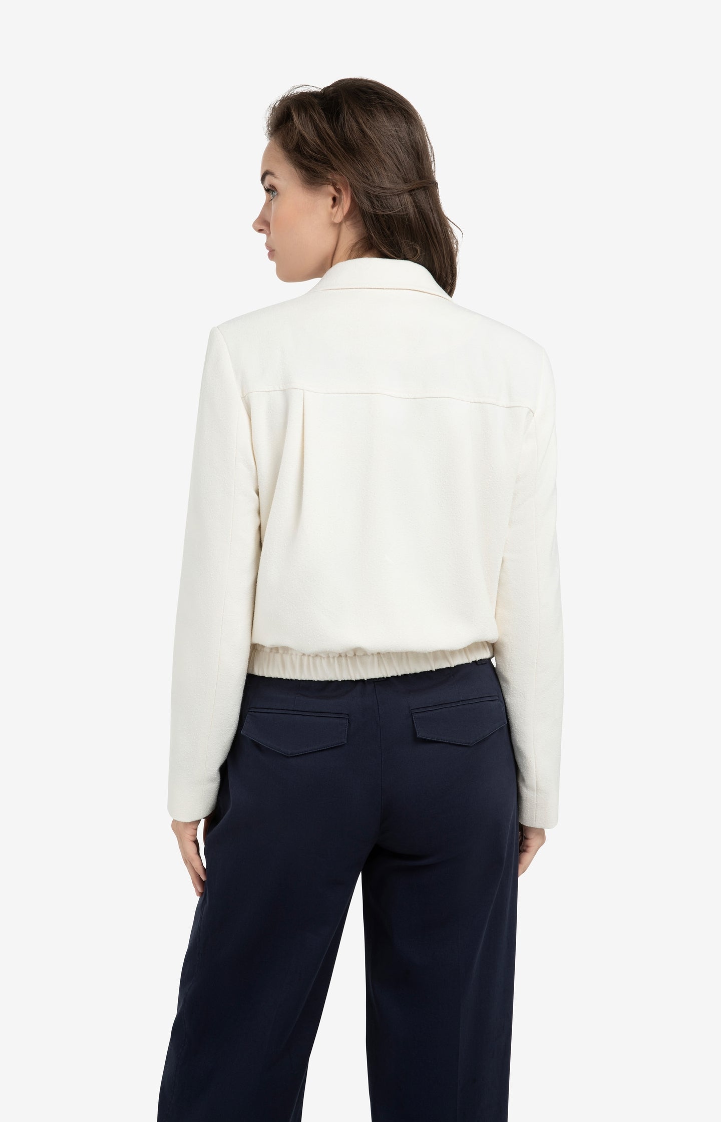Short double-breasted blazer jacket