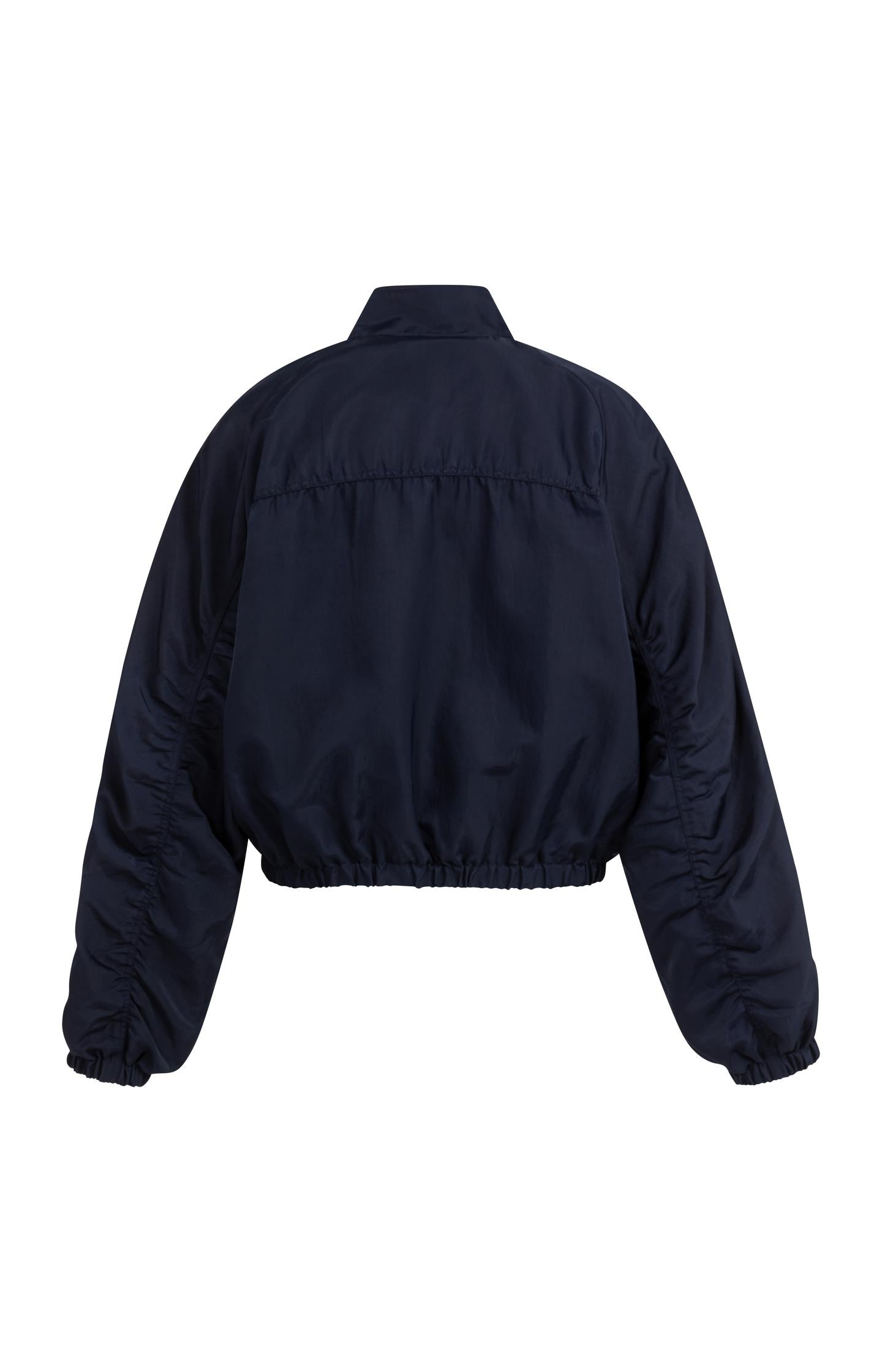 Short oversized jacket with pleated details